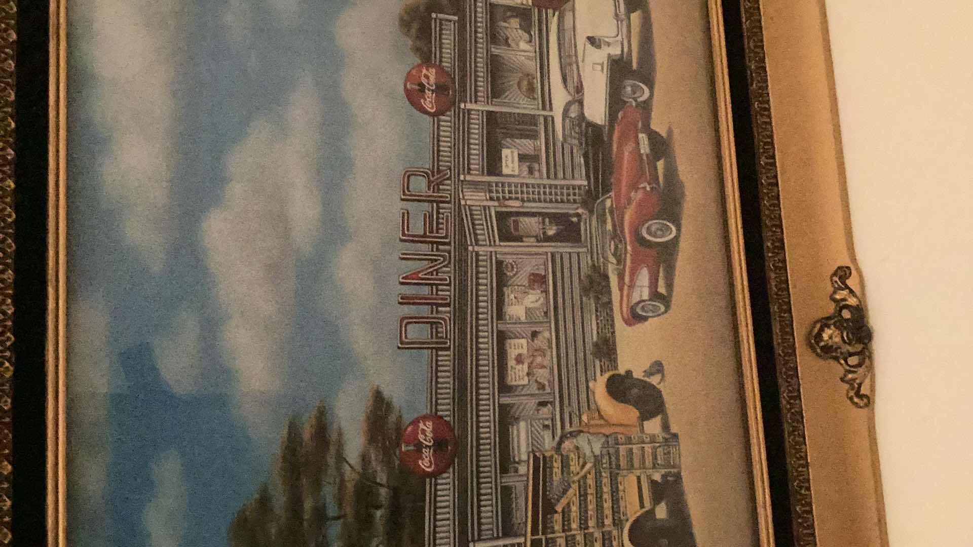 Photo 1 of VINTAGE COCA COLA DINER PRINT 26” X H 22”