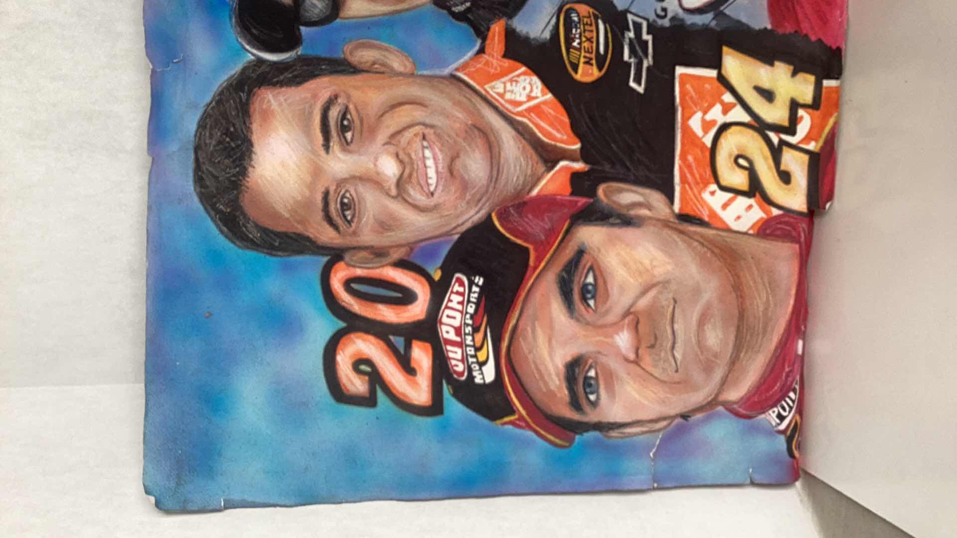 View 2 of LARGE HAND DRAWN NASCAR GREATS ARTWORK  BY REYNA 30” X H 22”