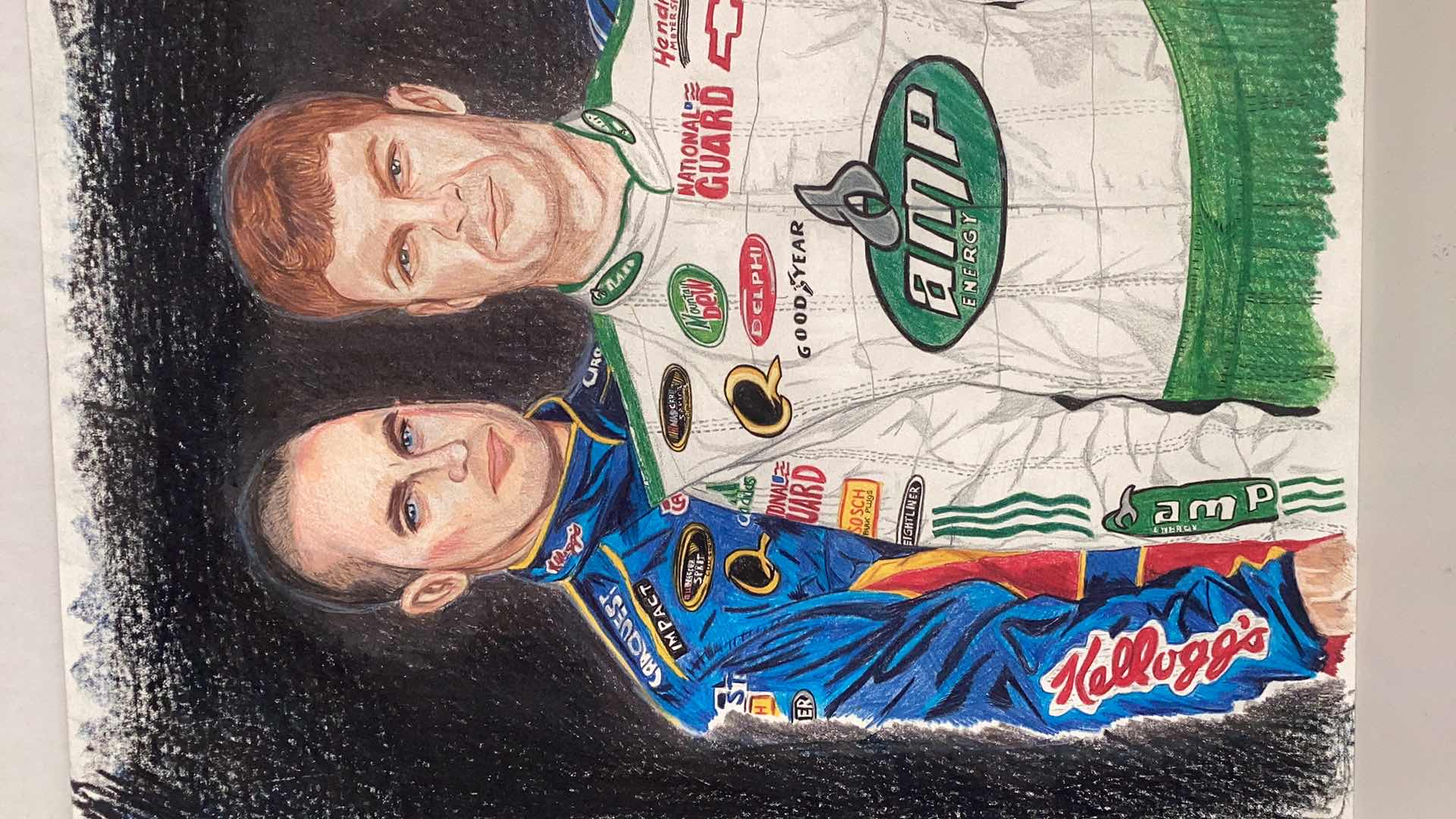 Photo 1 of NASCAR GREATS HAND DRAWN ARTWORK BY REYNA 24” X H 19”