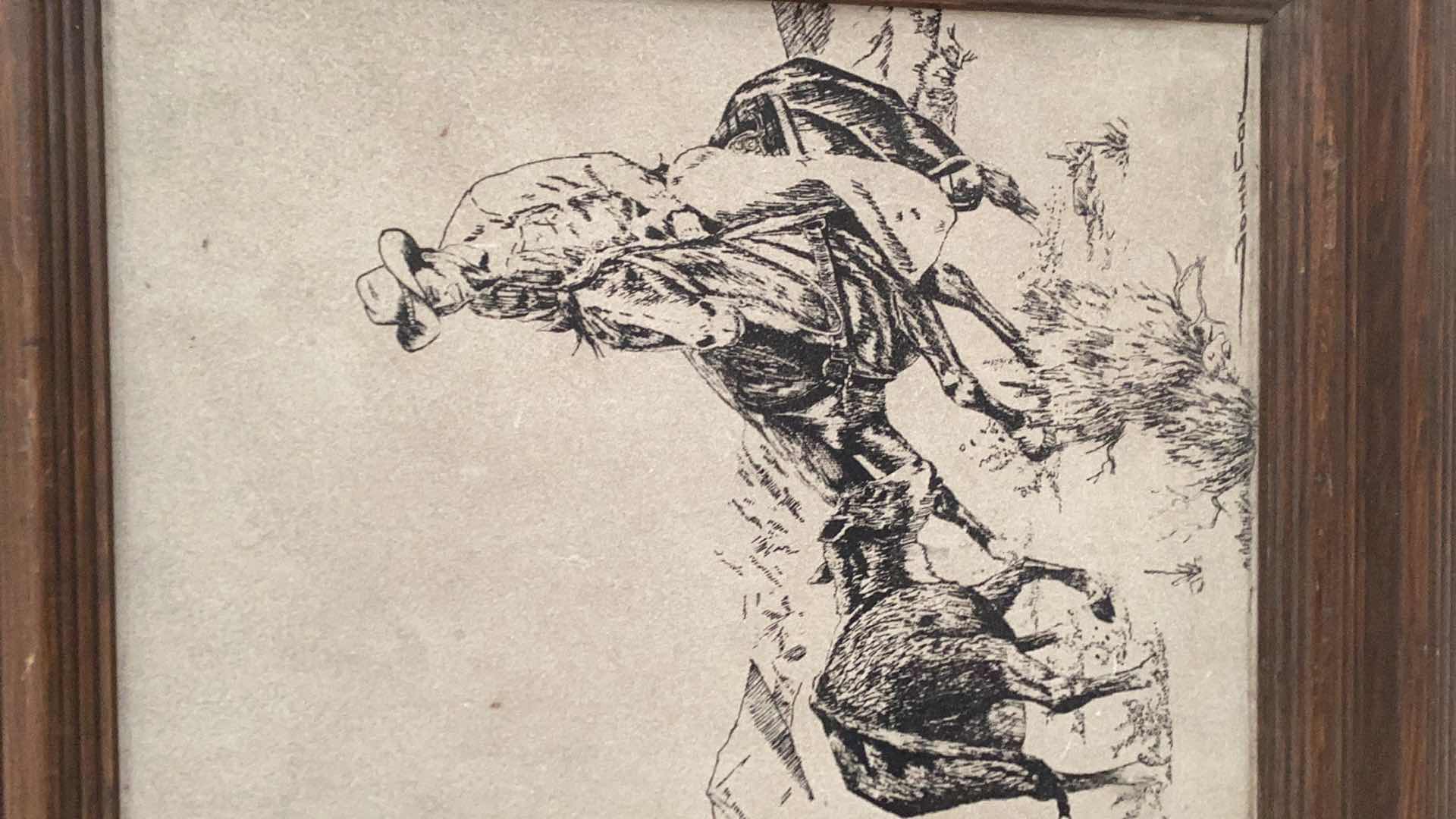 Photo 3 of JOHN COX RANCHER ON A LEATHER CANVAS 16” X H 19”