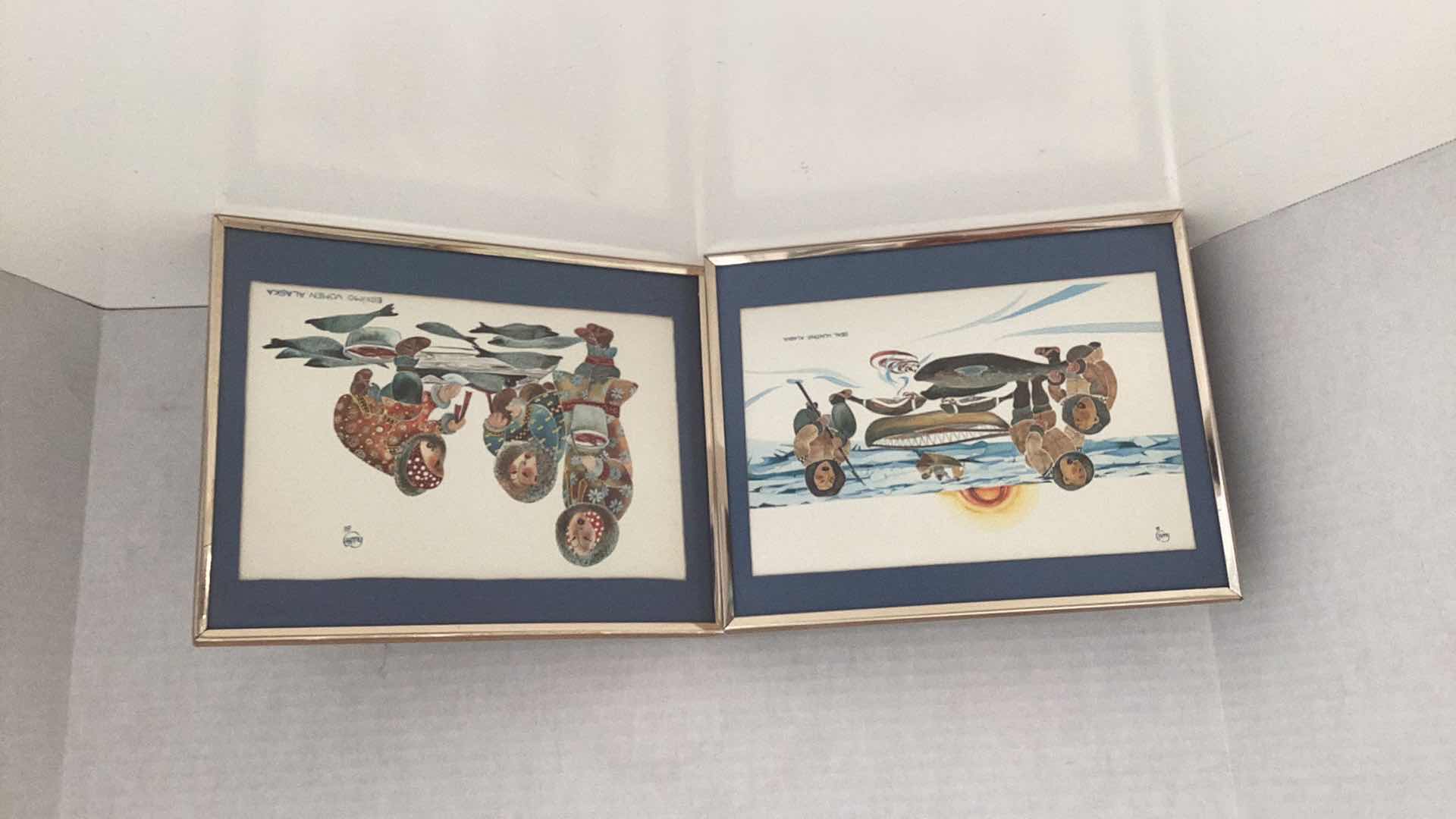 Photo 1 of TWO VINTAGE 1981 ESKIMO PRINTS 10” X H 8”