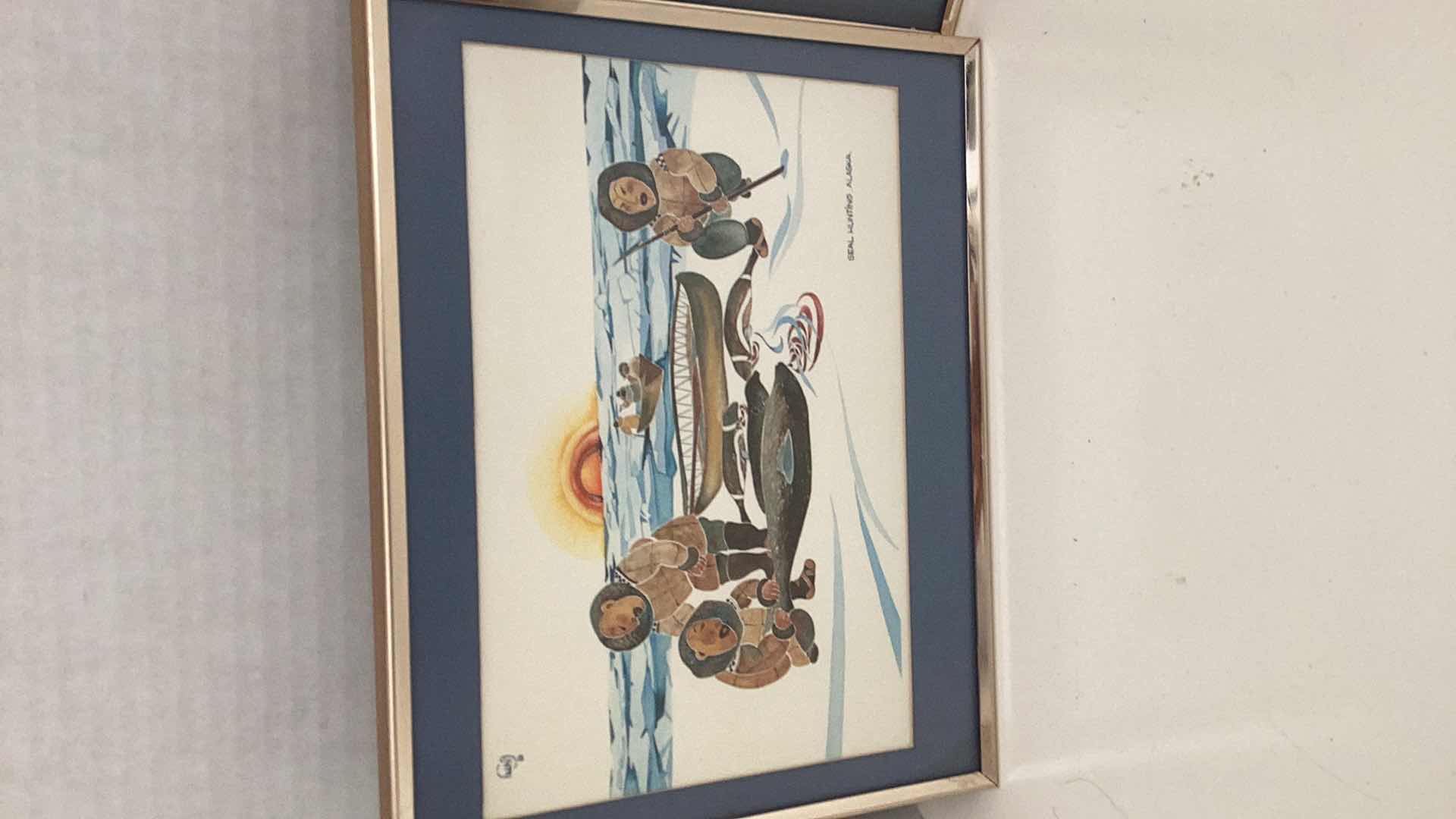 Photo 1 of TWO VINTAGE 1981 ESKIMO PRINTS 10” X H 8”