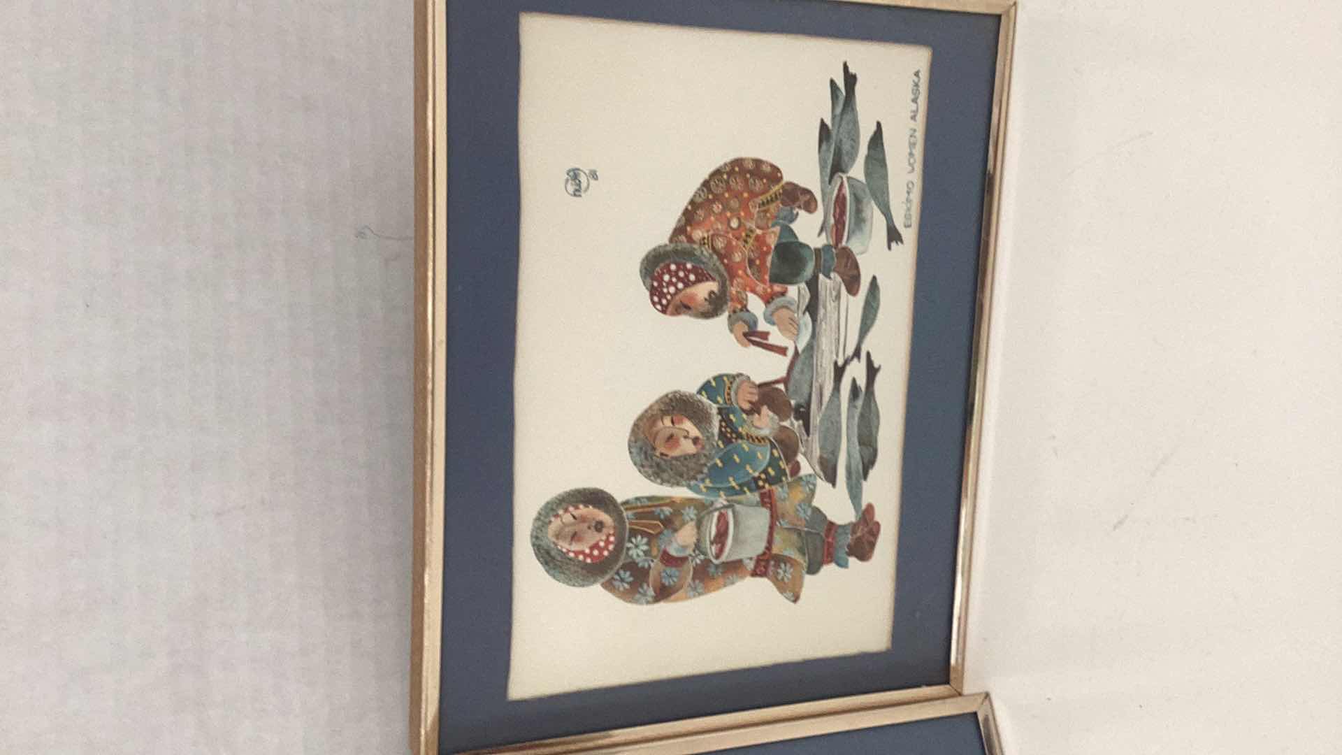 Photo 1 of TWO VINTAGE 1981 ESKIMO PRINTS 10” X H 8”