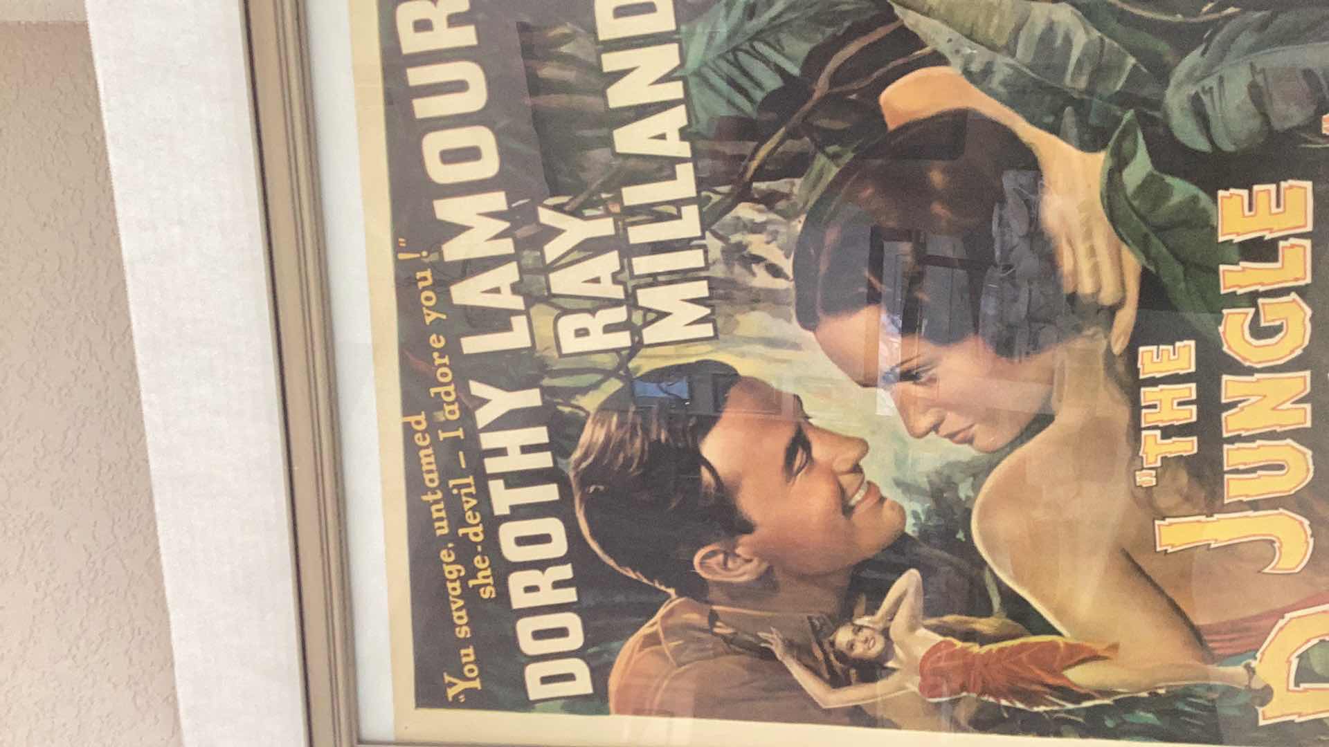 Photo 1 of VINTAGE 1945 DOROTHY LAMOUR “THE JUNGLE PRINCESS” MOVIE POSTER 23” X H 33”