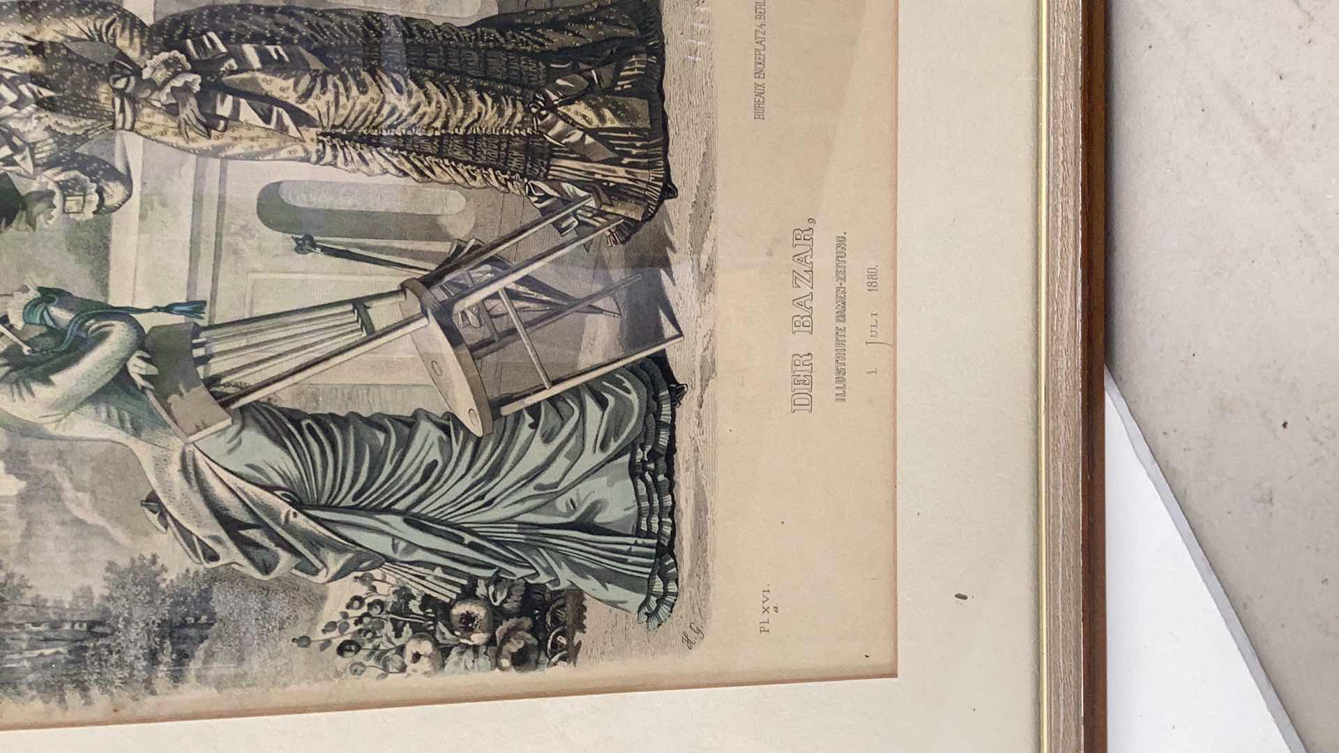 Photo 7 of ANTIQUE 1880 AND LATER “DER BAZAR” ILLUSTRIRTE DAMEN-ZEITUNG PRINTS 52” X H 30”