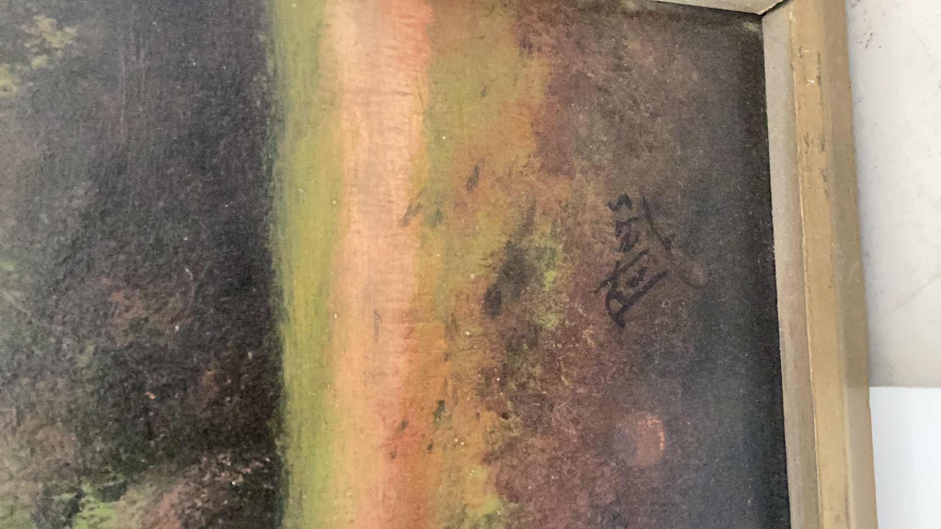 Photo 1 of FARM LANDSCAPE OIL PAINTING BY PETERS 42” X H 20”