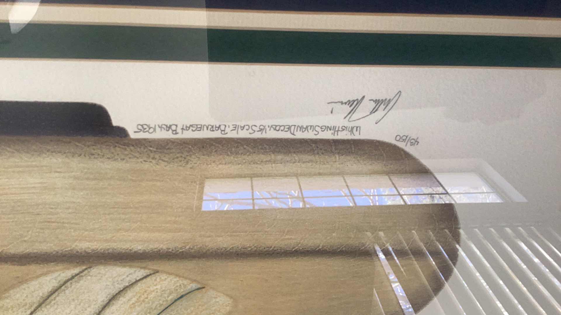 Photo 1 of VINTAGE 1935 ARTHUR NEVIN “WHISTLING SWAN DECOY” 43/150 PRINT 31” X H 22”