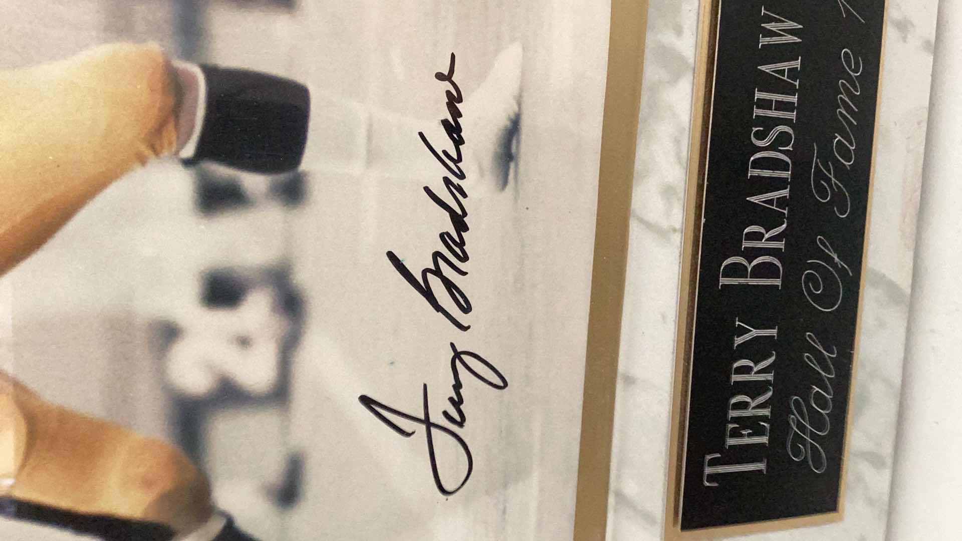 Photo 1 of TERRY BRADSHAW AUTOGRAPHED PICTURE 1989 HALL OF FAME 12” X H 15”