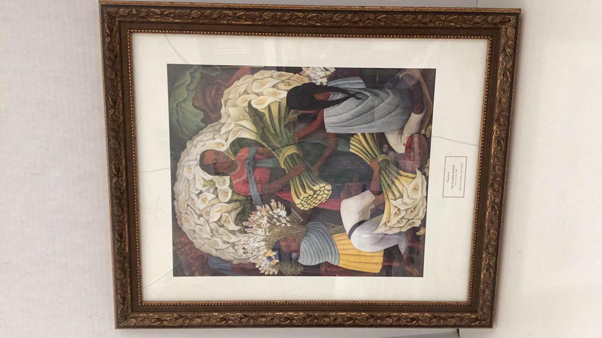 Photo 1 of DIEGO RIVERA “THE FLOWER VENDOR” PRINT 18” X H 23”