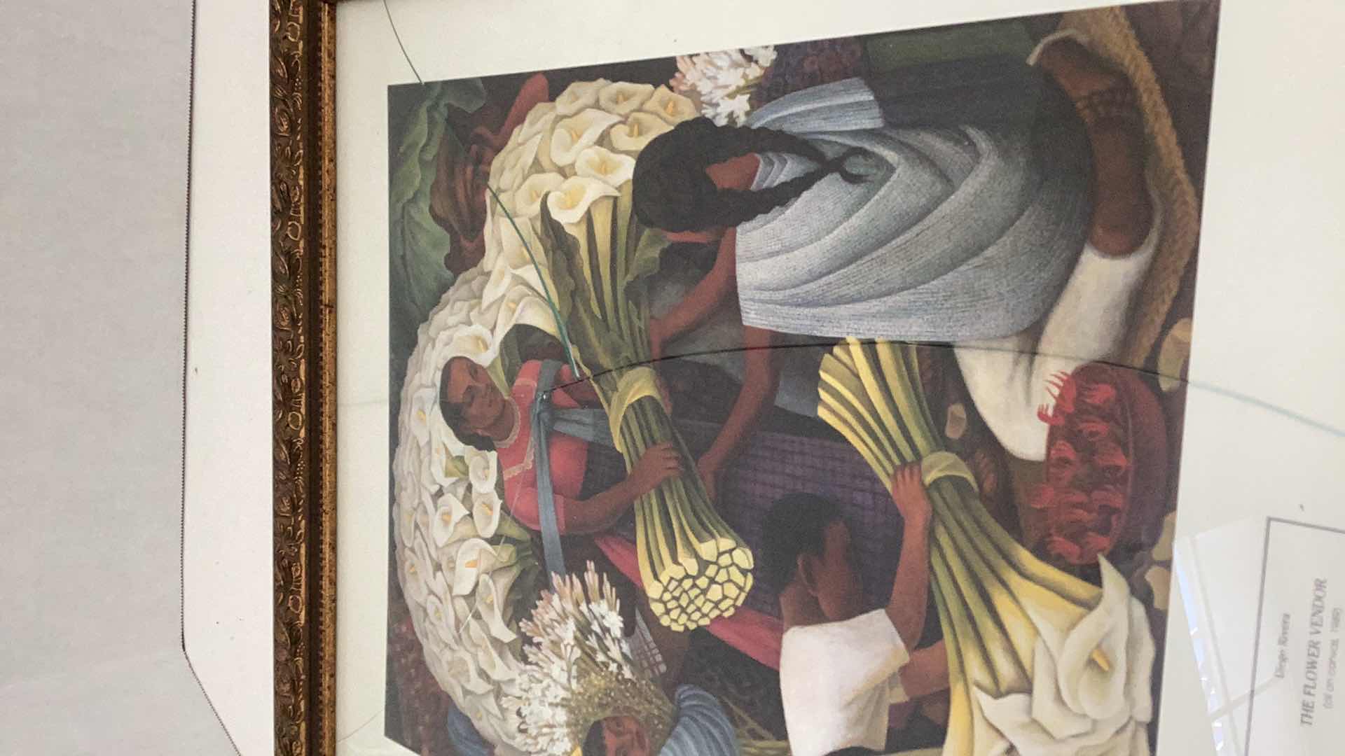 Photo 3 of DIEGO RIVERA “THE FLOWER VENDOR” PRINT 18” X H 23”