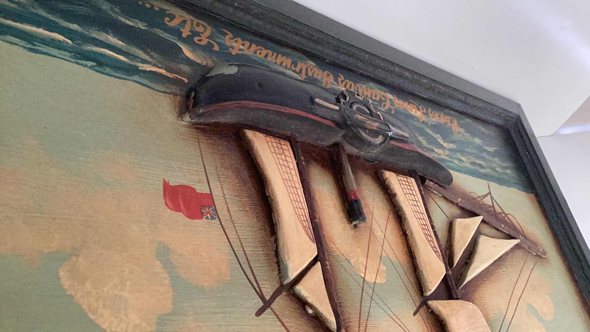 Photo 1 of VINTAGE 3D SHIP ARTWORK “SHIP STORES 1851” 24” X H 16”