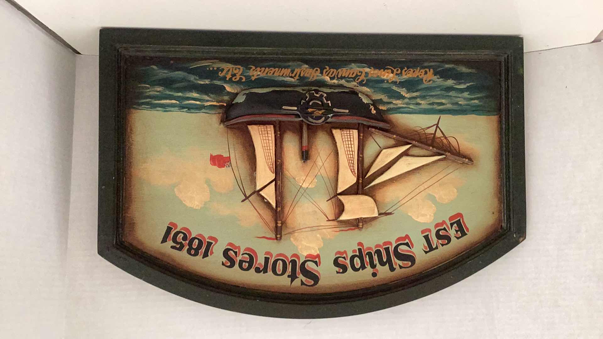 Photo 1 of VINTAGE 3D SHIP ARTWORK “SHIP STORES 1851” 24” X H 16”