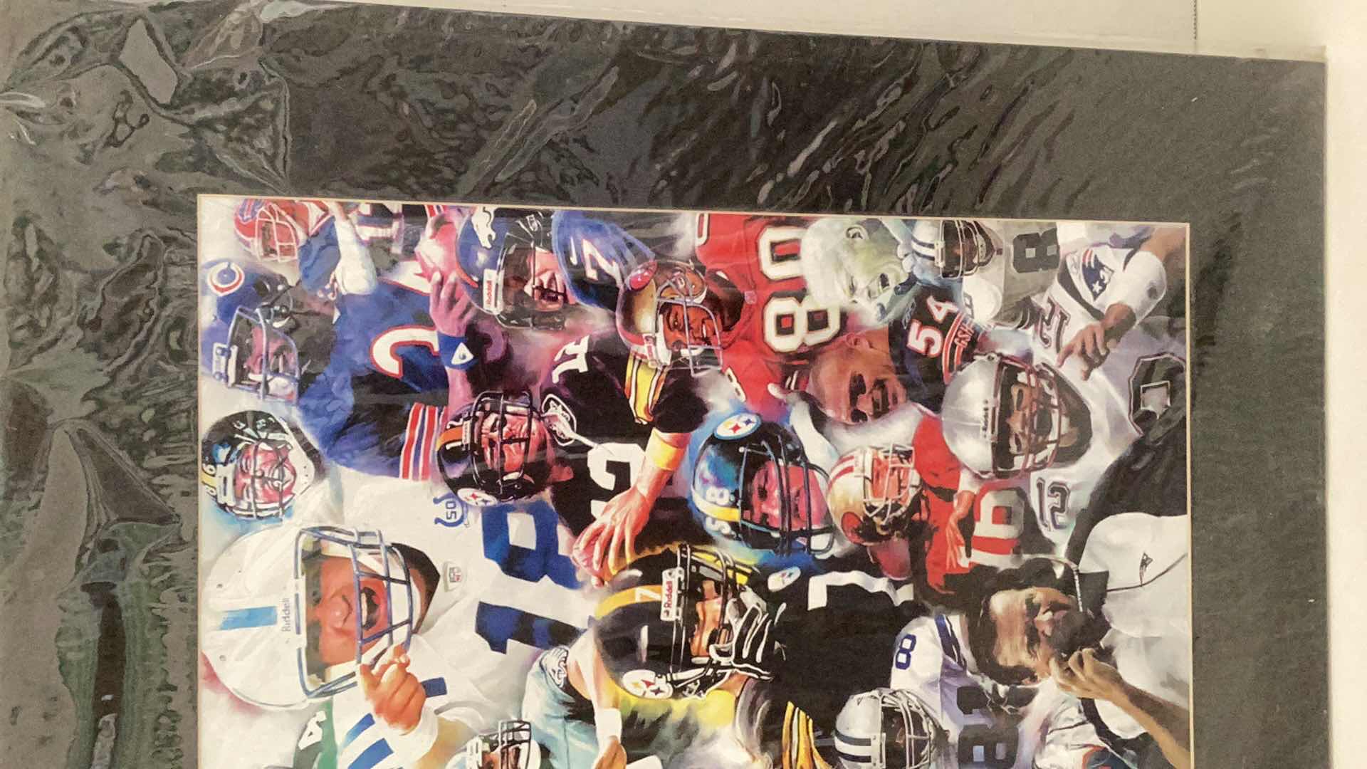 Photo 1 of NFL FOOTBALL QUARTERBACKS LITHOGRAPH 16” X H 20”