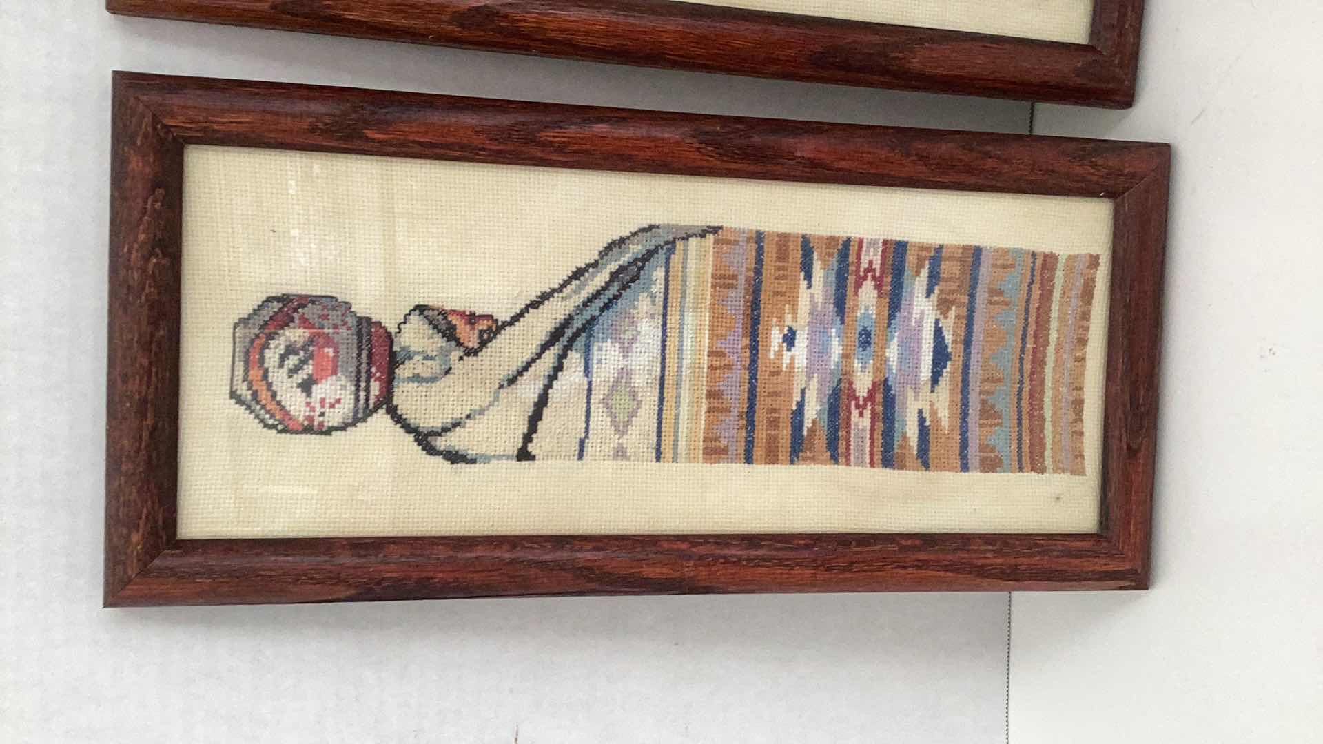 Photo 1 of TWO NEEDLEWORK AMERICAN INDIAN ART PIECES  8” X H 17”