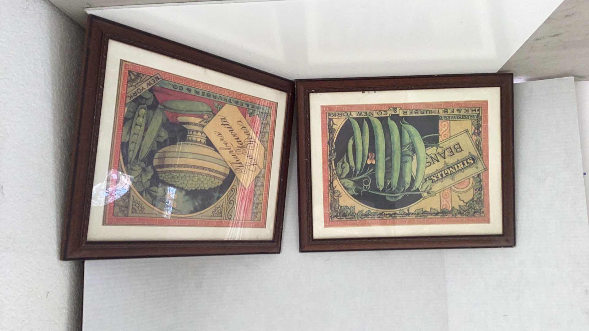 Photo 1 of PAIR OF OLD LABEL PRINTS 1992 PRINTED IN ITALY 19” X H 16”