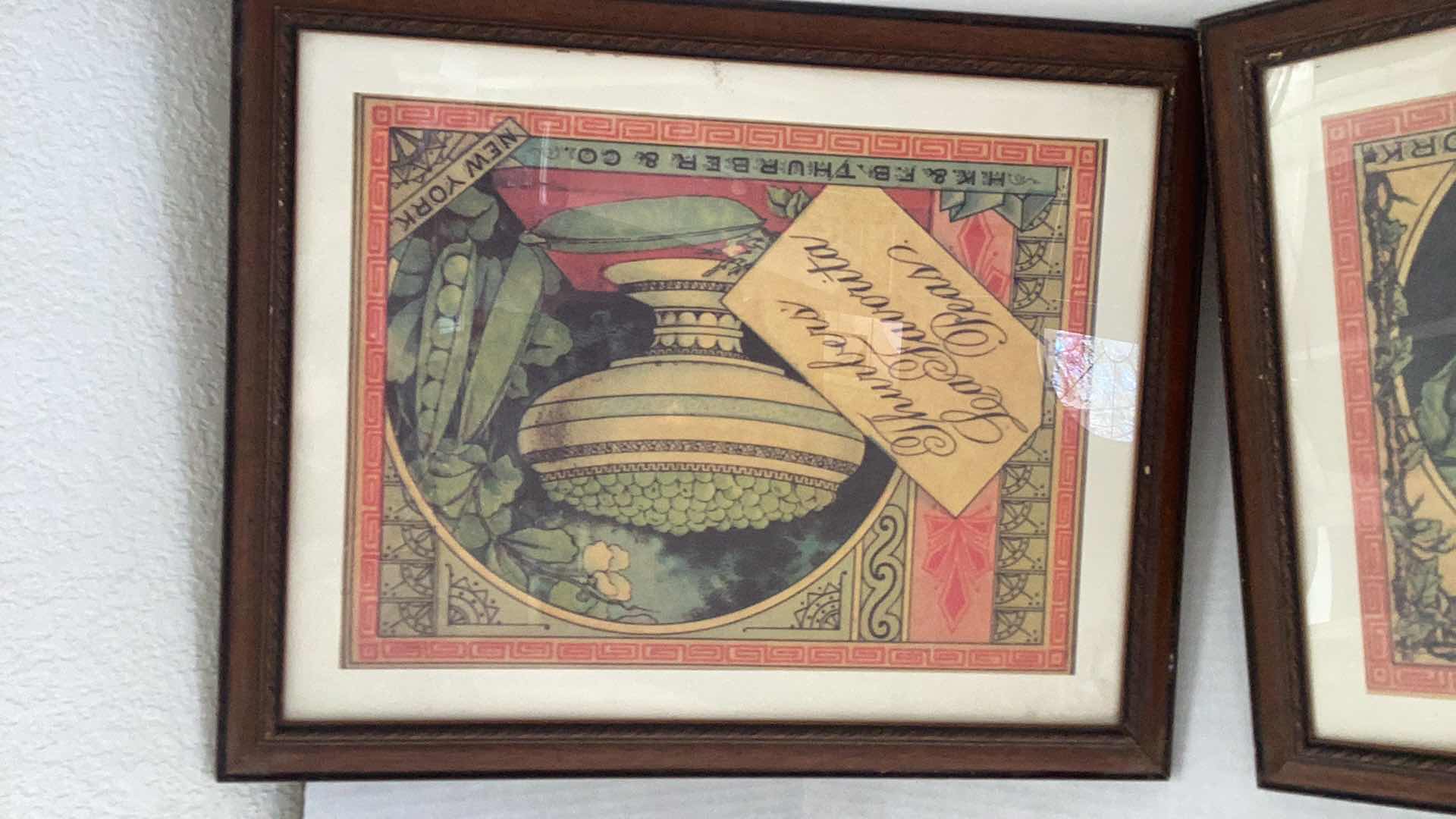 Photo 1 of PAIR OF OLD LABEL PRINTS 1992 PRINTED IN ITALY 19” X H 16”