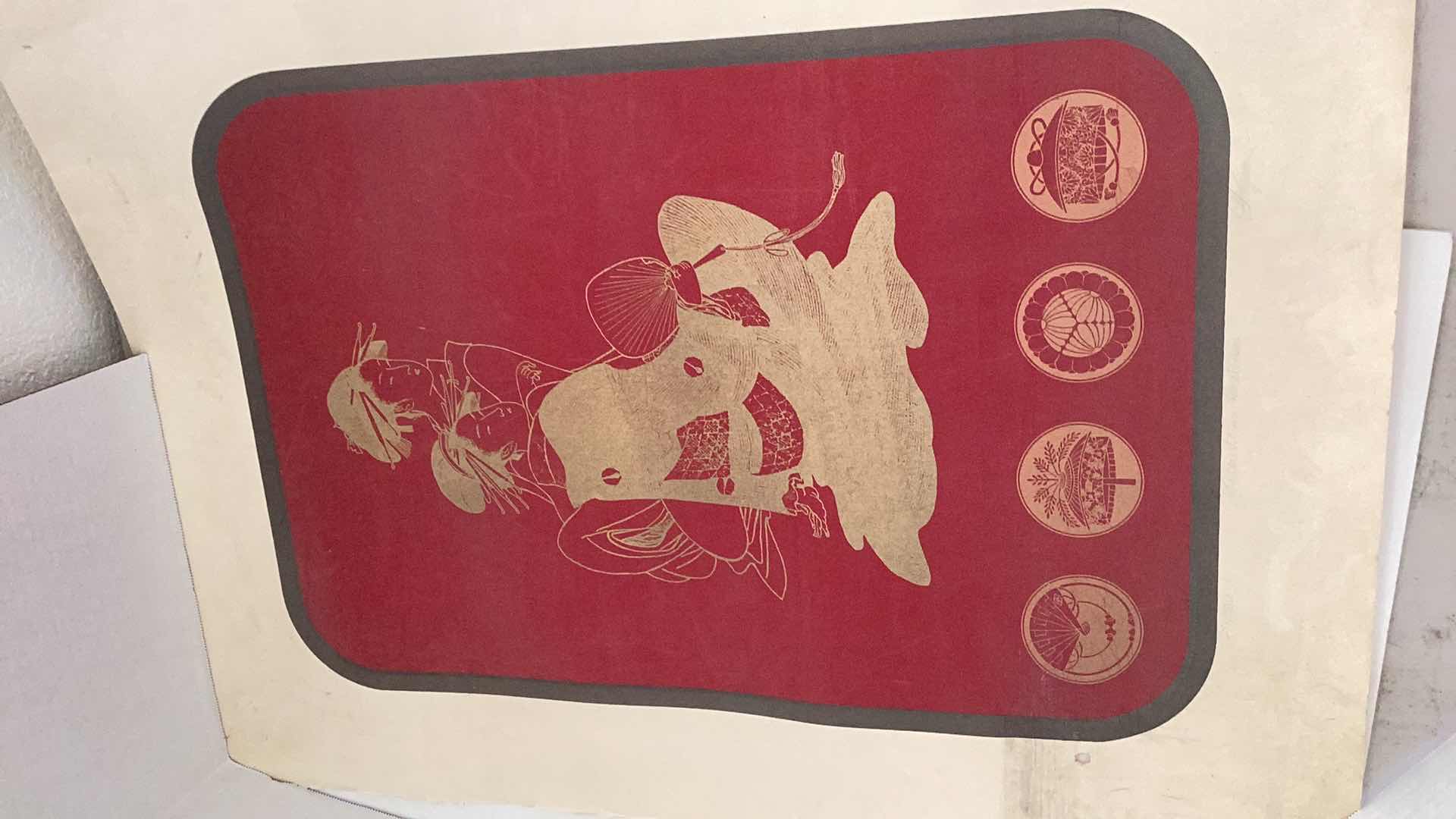 Photo 1 of VINTAGE UKIYOE GEISHA PRINT 22” X H 30”