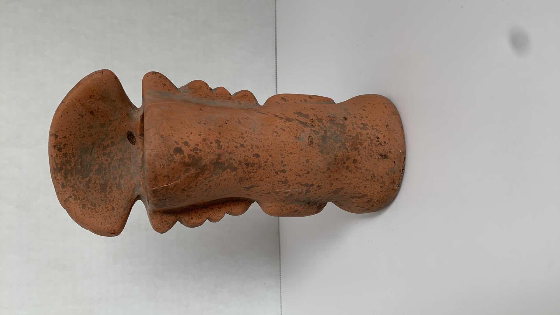 Photo 3 of REPLICA MESOAMERICAN CLAY STATUE 3” X 4” H 8”