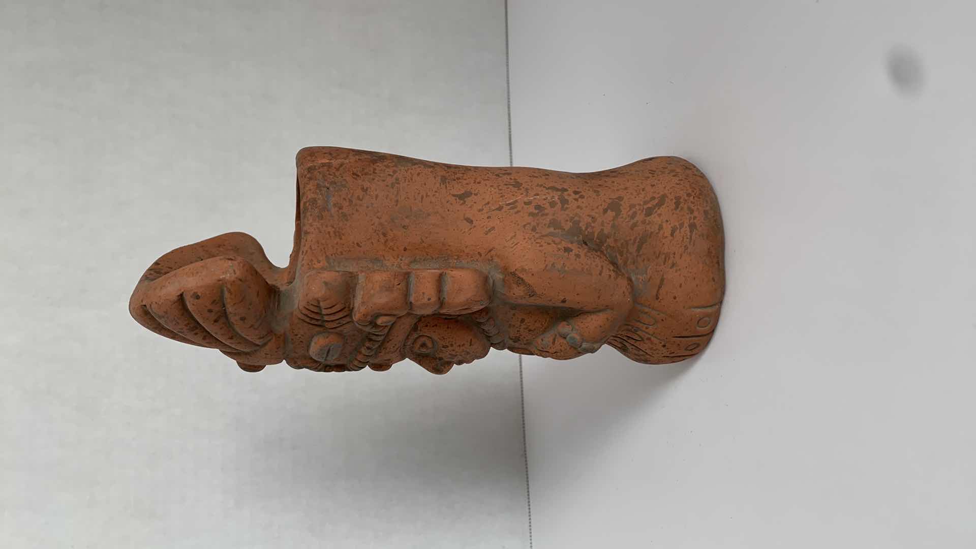 Photo 1 of REPLICA MESOAMERICAN CLAY STATUE 3” X 4” H 8”