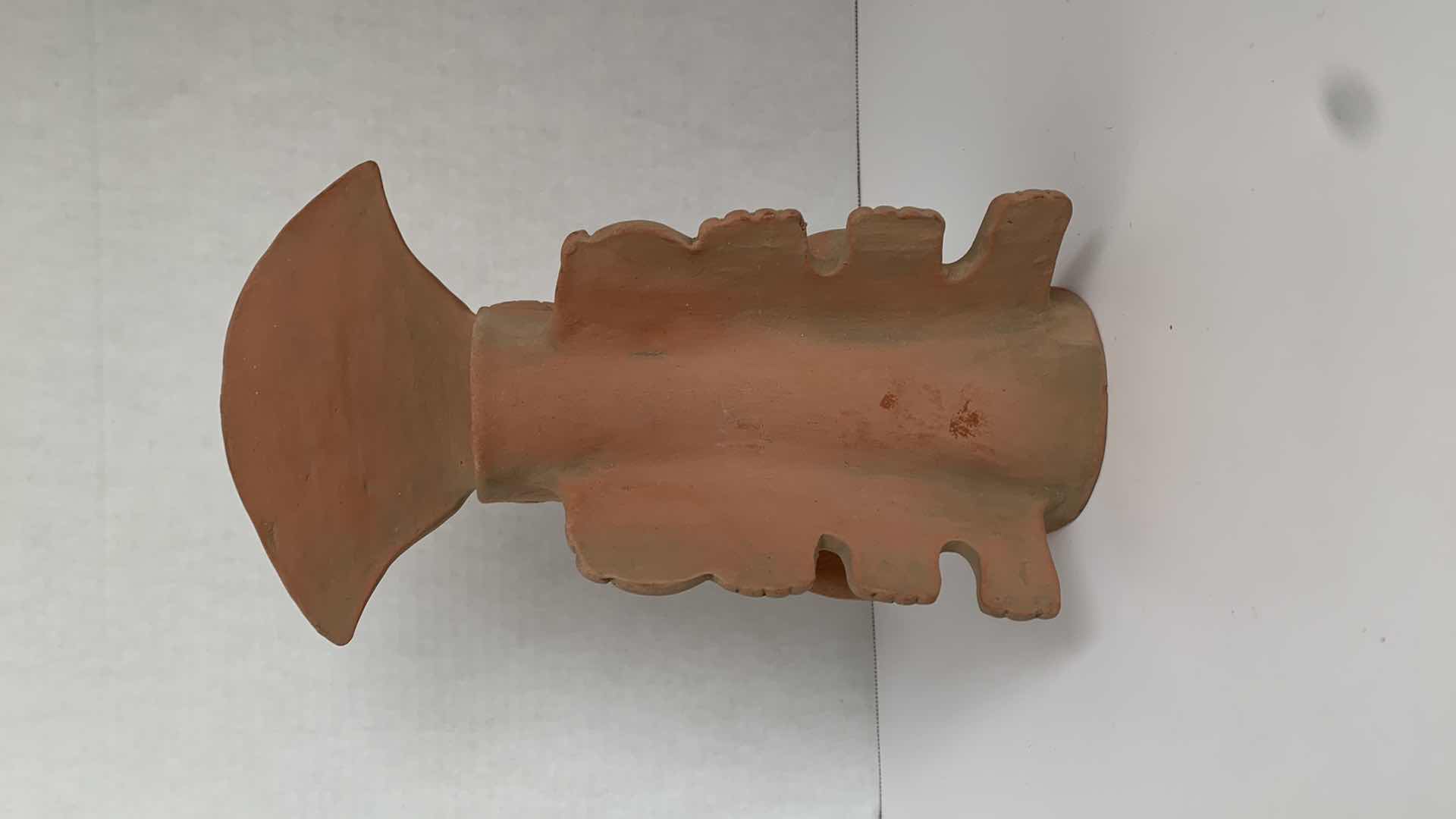 Photo 1 of REPLICA MESOAMERICAN CLAY STATUE 5” X 5” H 11”