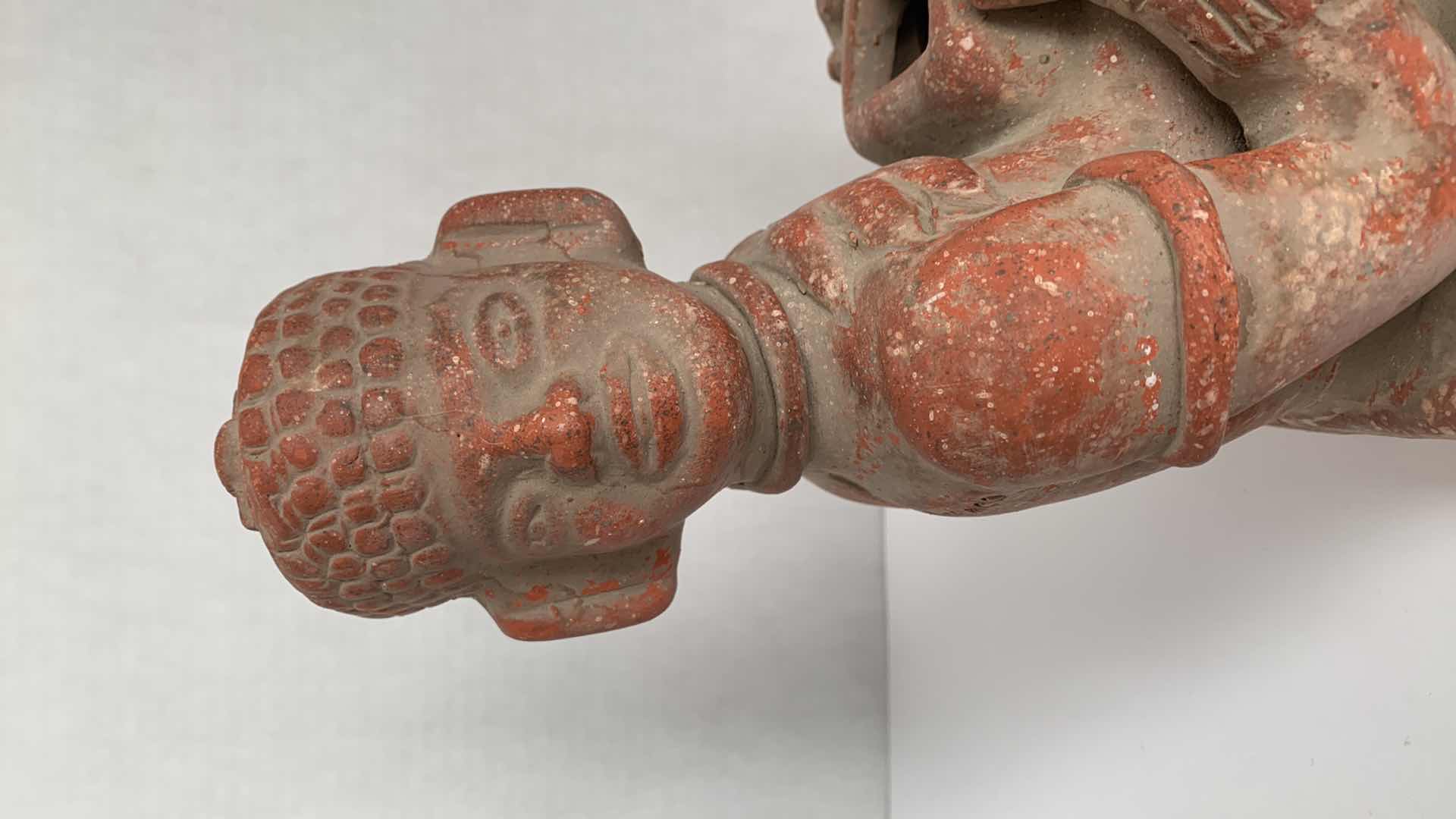 Photo 1 of REPLICA CHACMOOL CLAY STATUE 10” X 5” H 9”