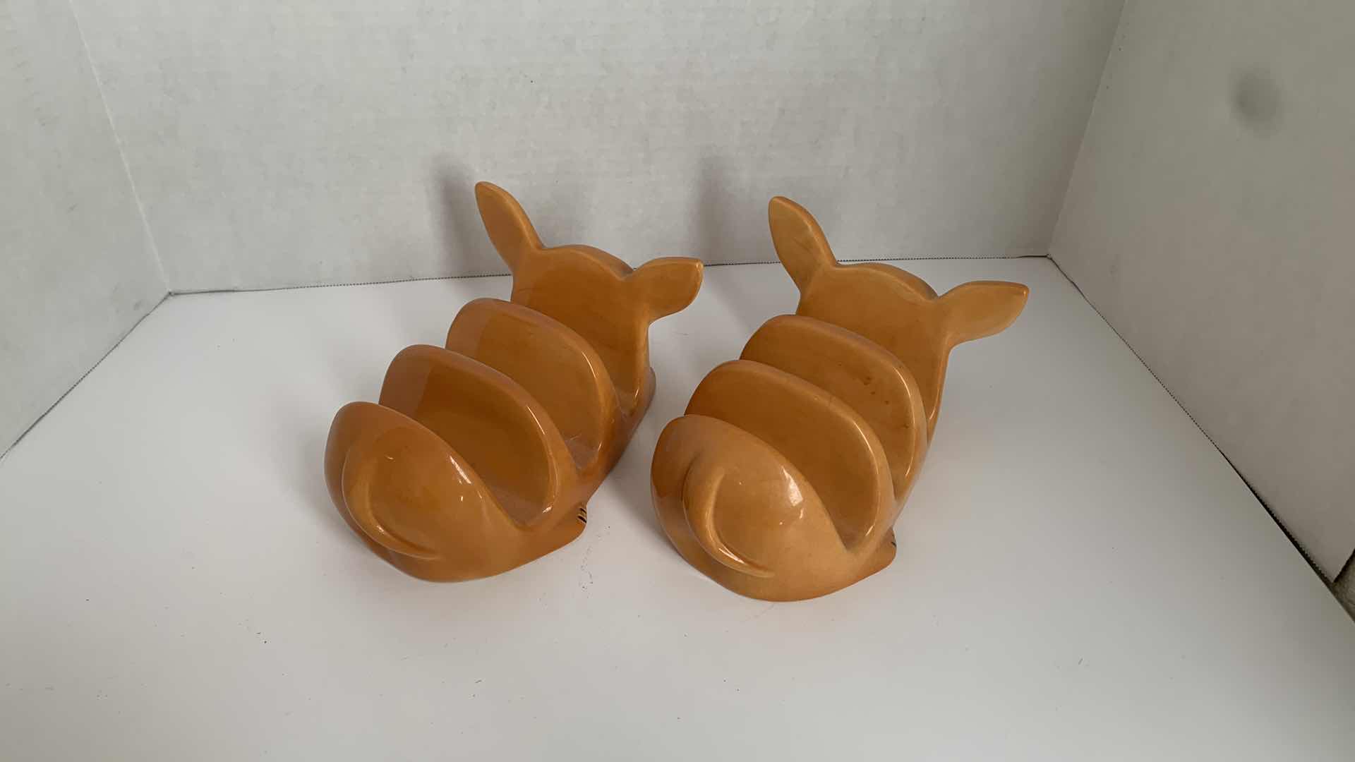 View 3 of SET OF 2 CERAMIC CHIHUAHUA TACO HOLDER STAND 5” X 8” H 5”