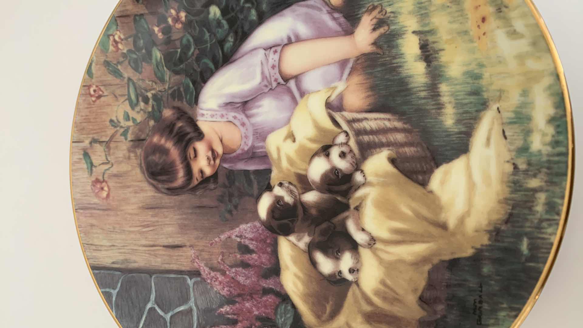 Photo 2 of MM GRIMBALL “A BASKET FULL” PLATE 9” WIDE