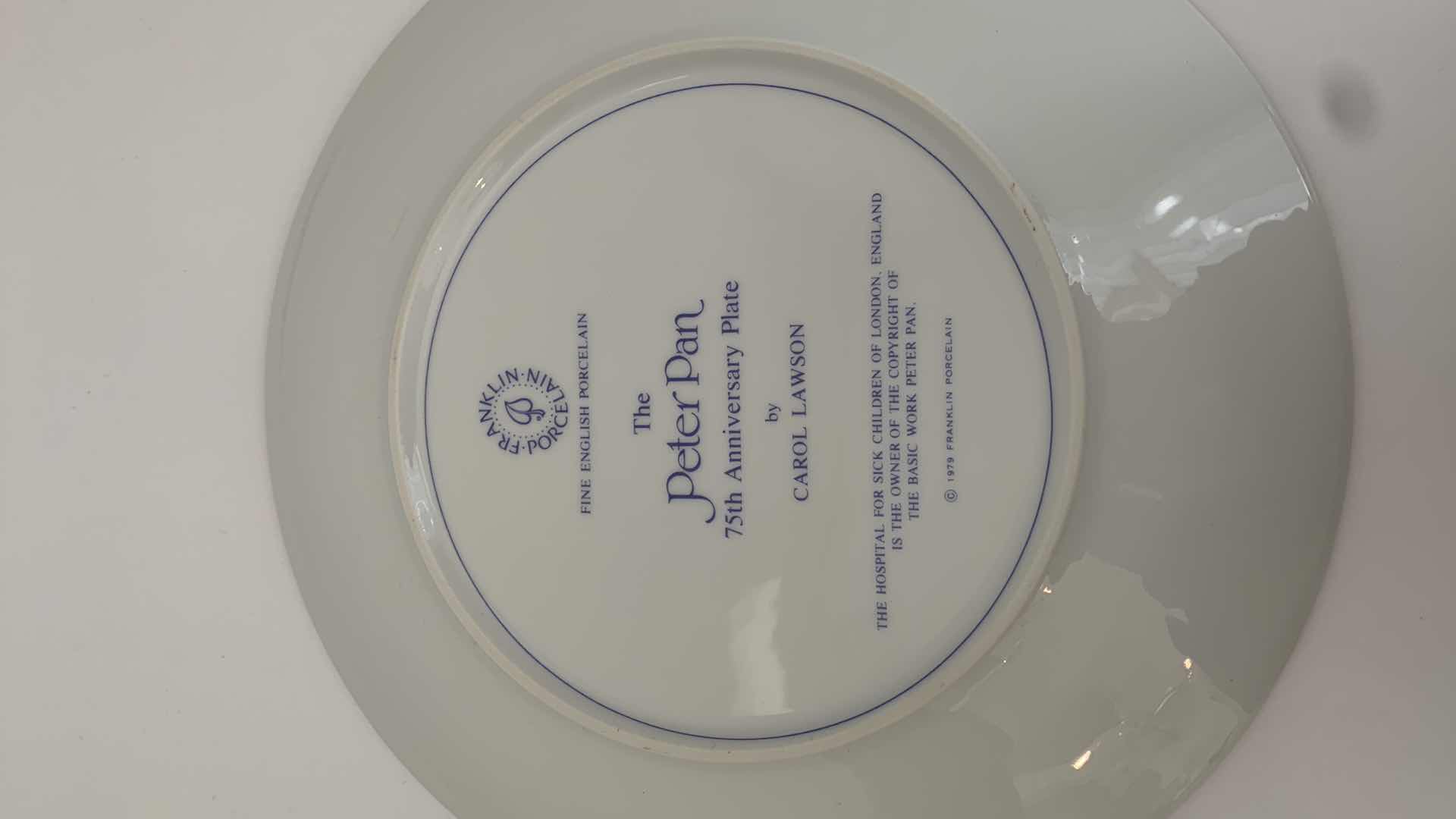 Photo 1 of CAROL LAWSON “THE PETER PAN 75TH ANNIVERSARY” PLATE 9” WIDE