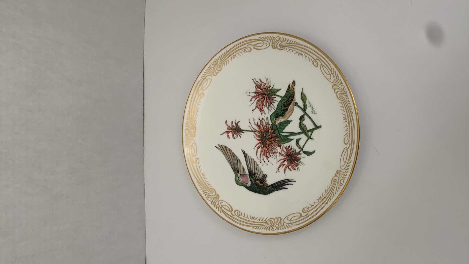 Photo 1 of EDWARD MARSHALL BOEHM “HUMMINGBIRD” PLATE 11” WIDE