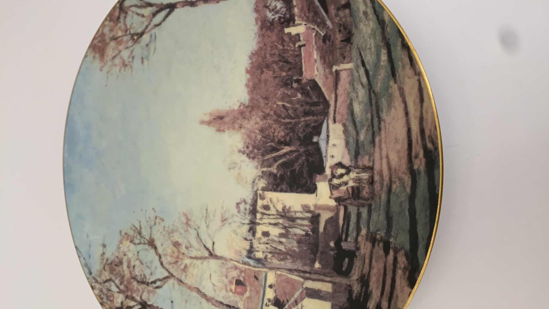 Photo 2 of C PISSARRO “ENTREE DU VILLAGE DE VOISINS” PLATE 9” WIDE