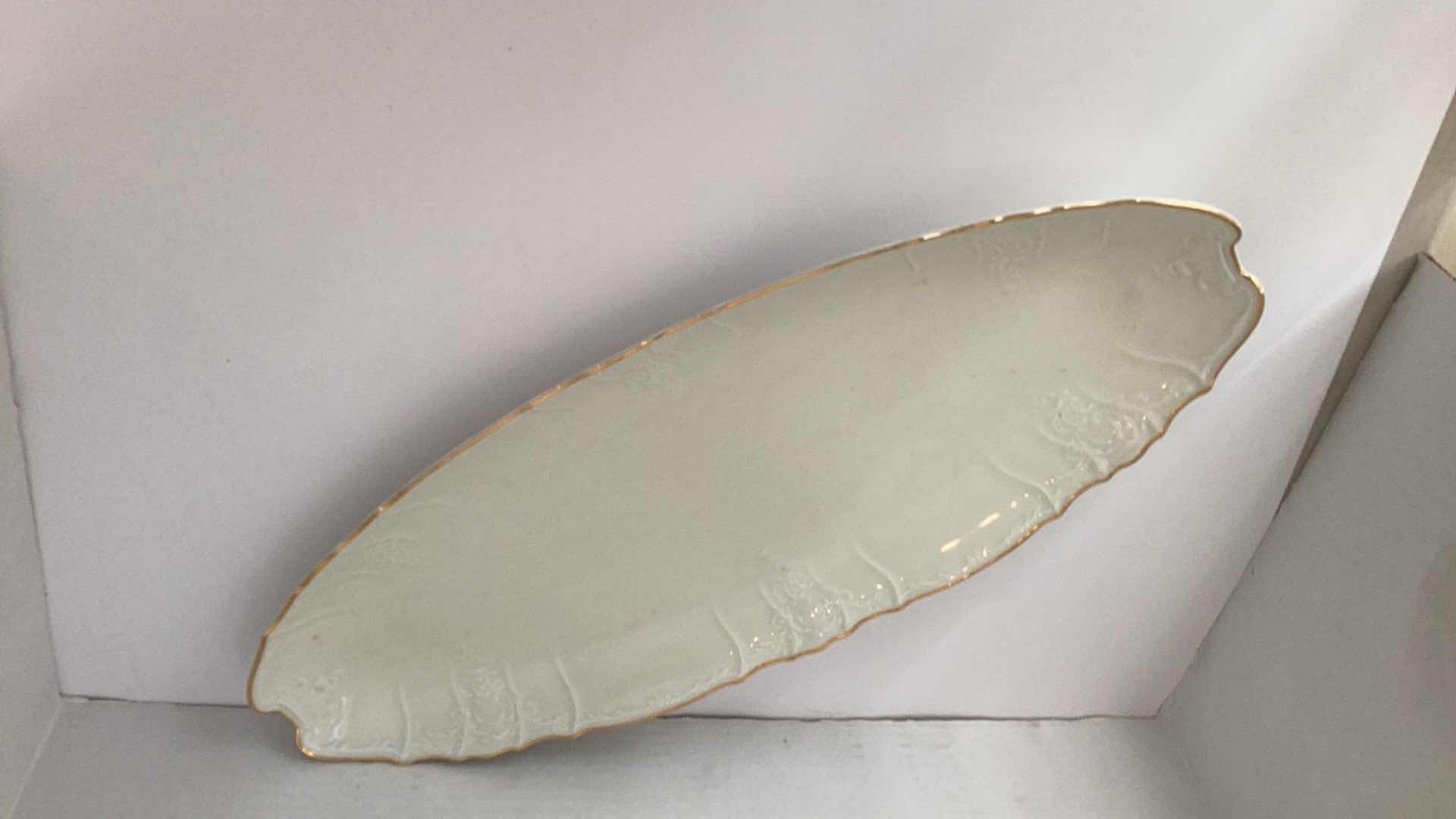 Photo 1 of FORMALITIES BOHEMIAN PORCELAIN BERNADOTTE IVORY SERVING PLATE 8” X 20” LONG
