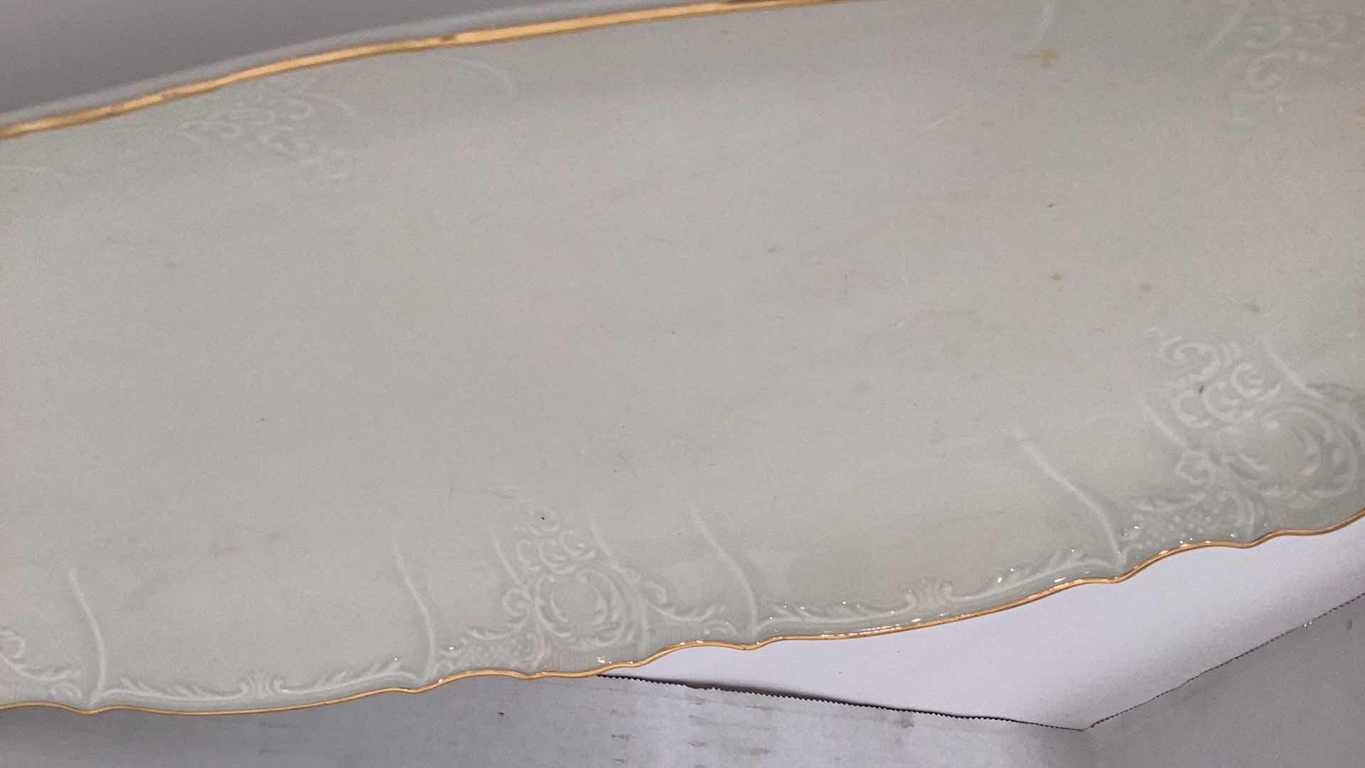 Photo 2 of FORMALITIES BOHEMIAN PORCELAIN BERNADOTTE IVORY SERVING PLATE 8” X 20” LONG