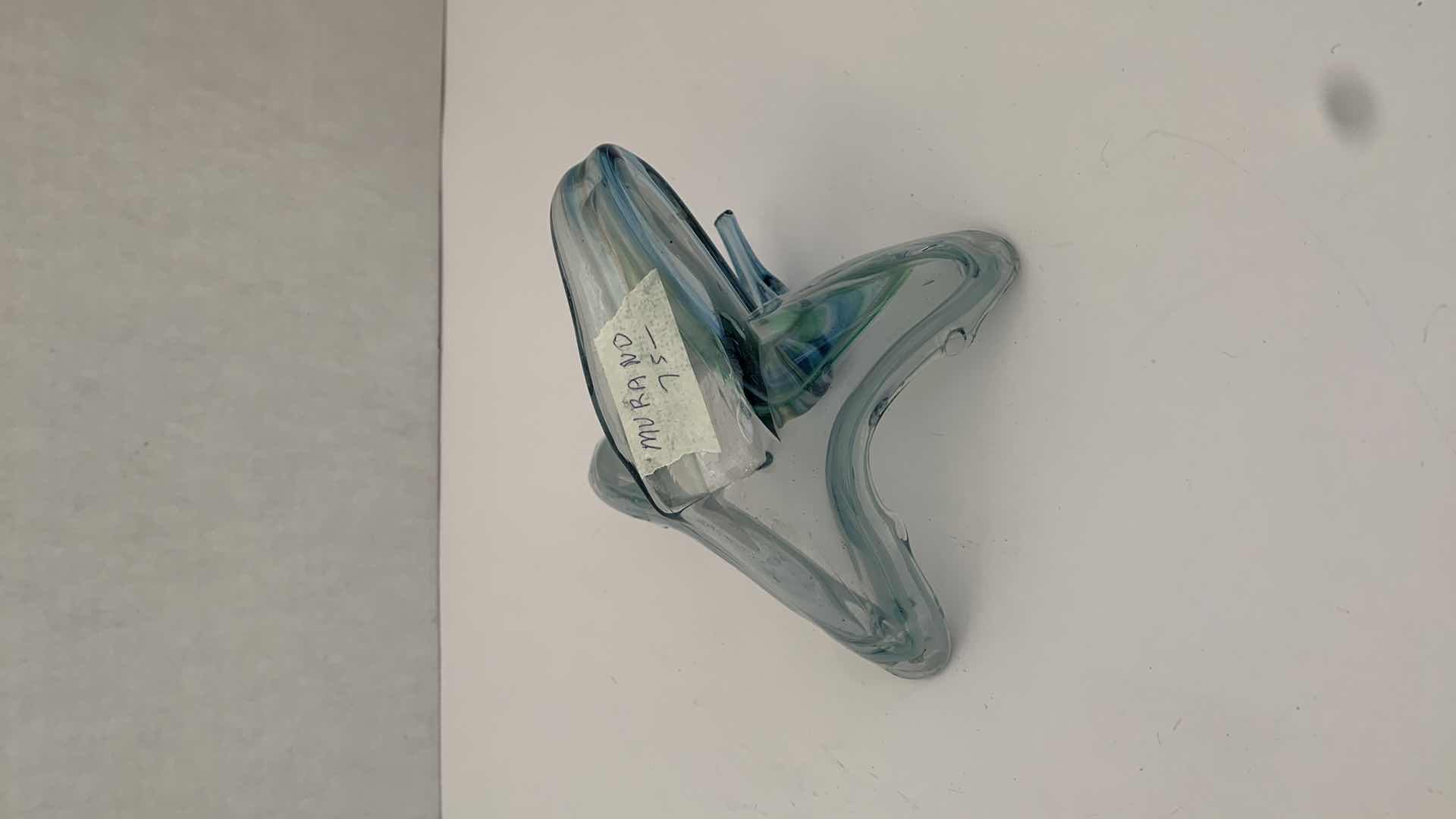 Photo 1 of MURANO BLUE GLASS SWAN RETAIL $75 6” X 7” H 5”