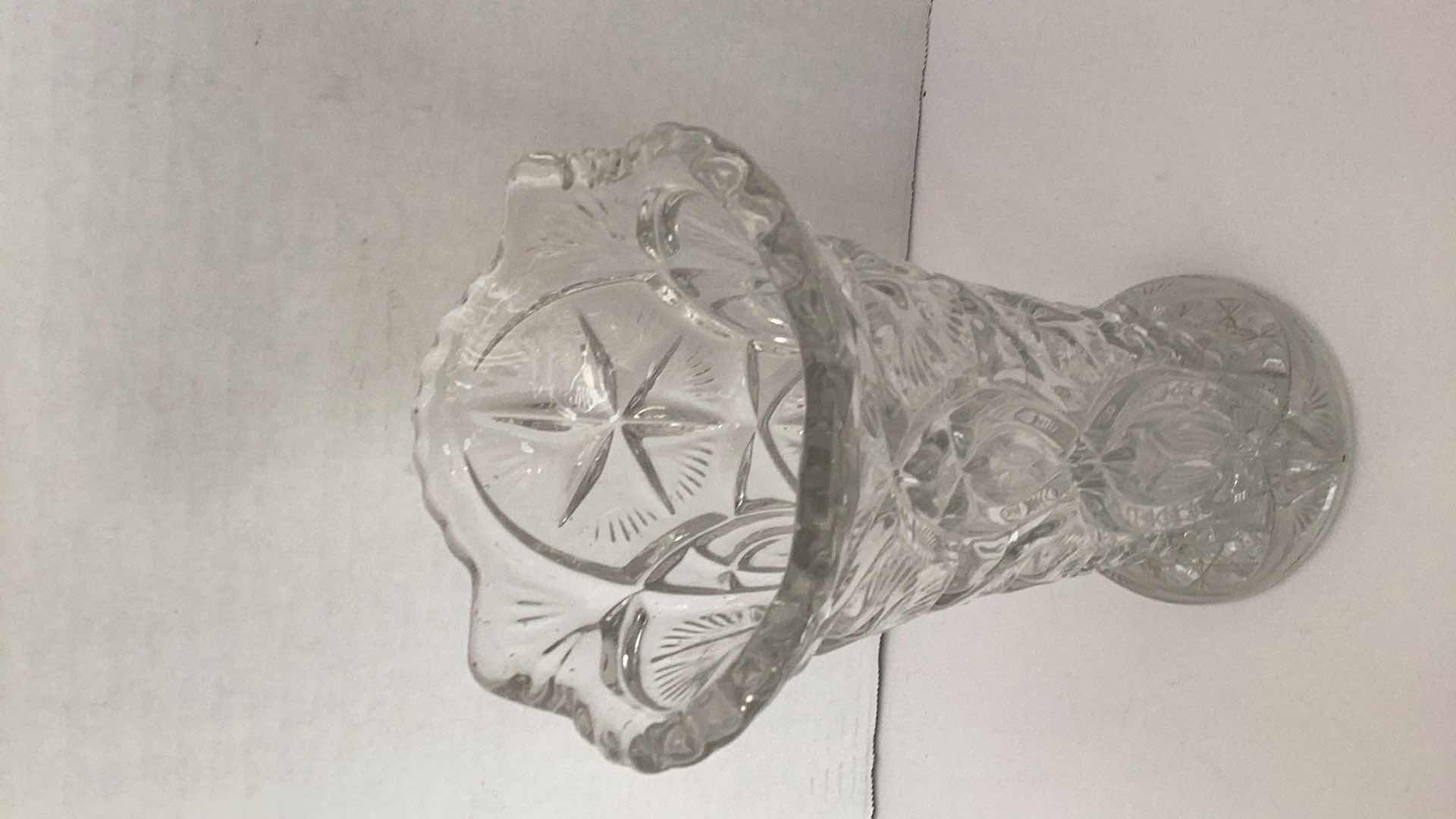 Photo 1 of LARGE CRYSTAL CUT VASE 4” X H 10”