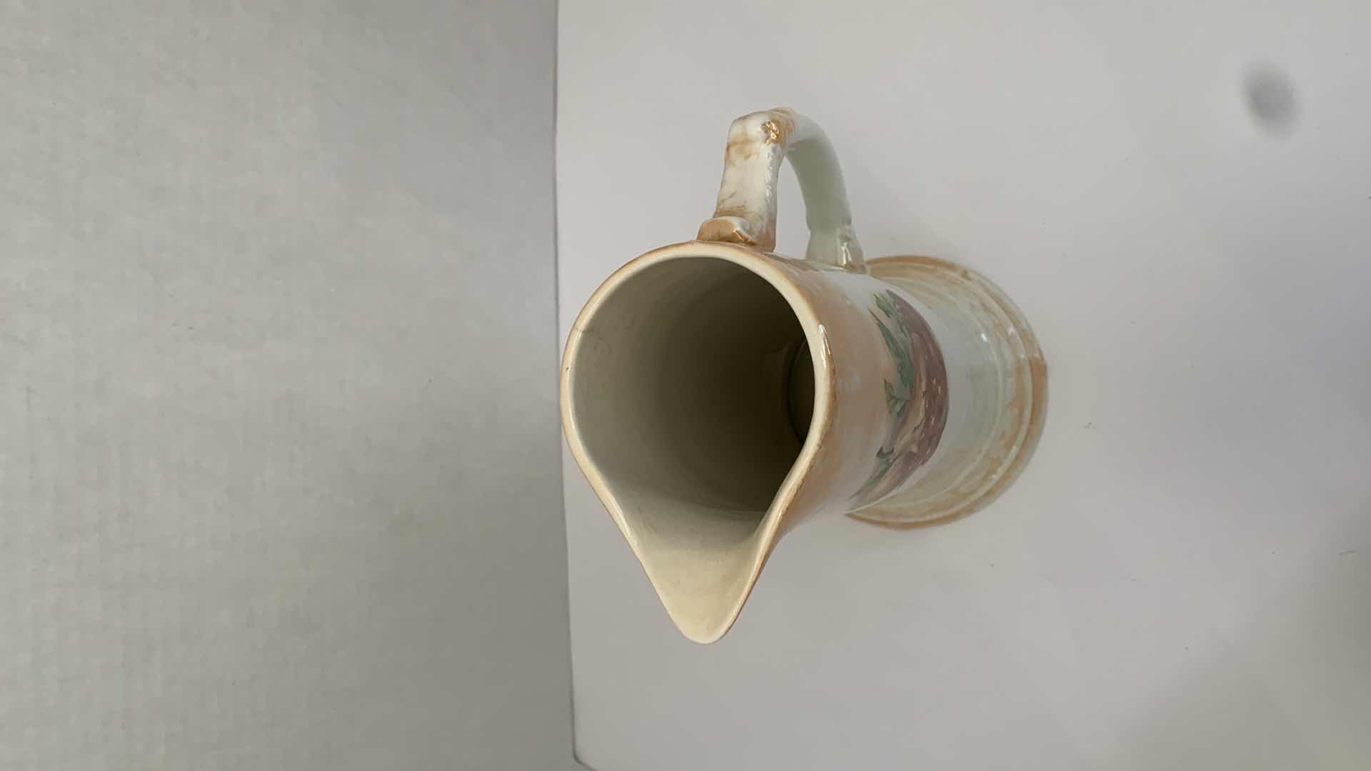 View 4 of RARE VINTAGE ETRUIA MELLOR & CO CHERRY PITCHER RETAIL H 12”