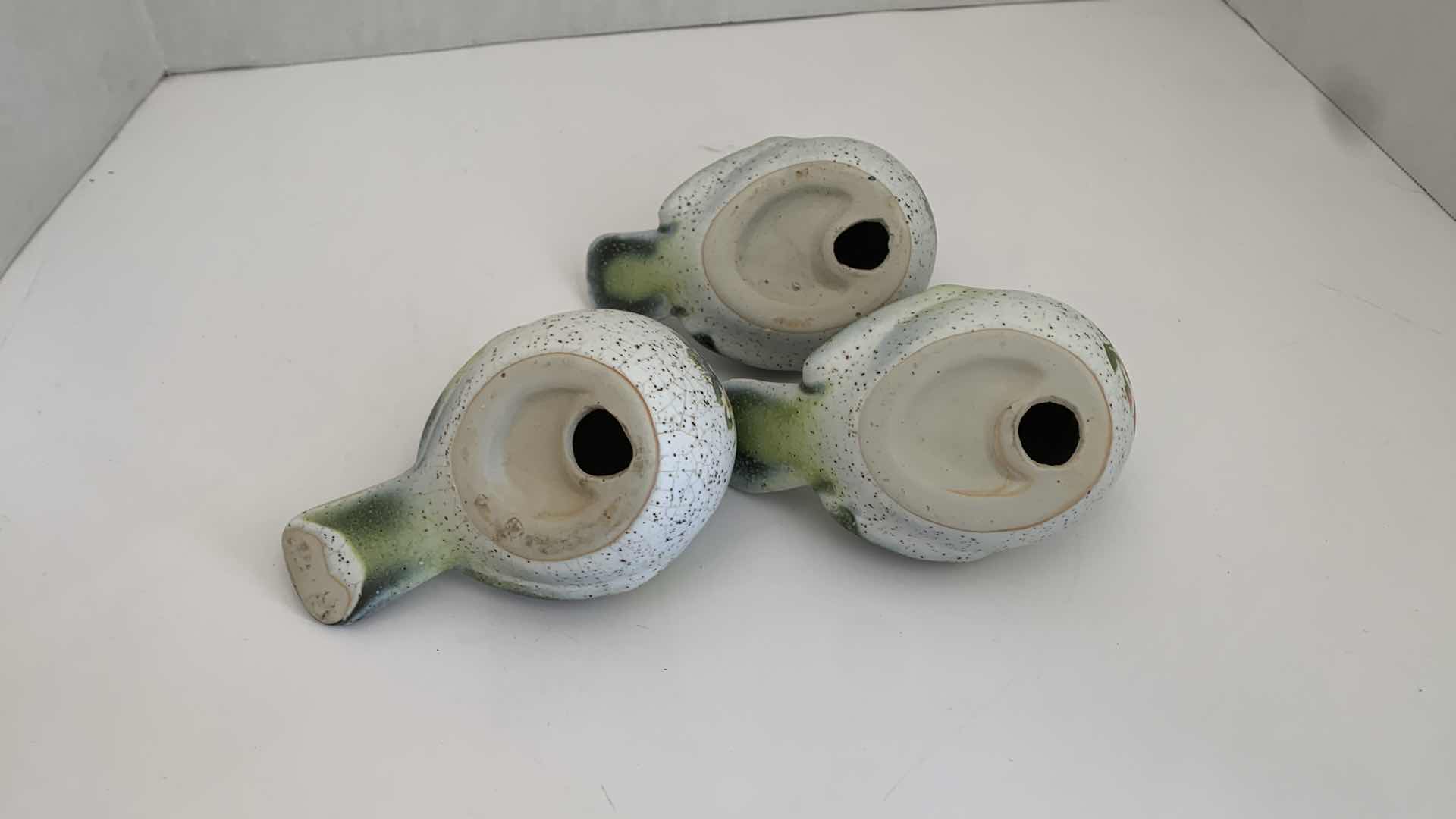 Photo 1 of SET OF 3 STONE HANDPAINTED DOVES 5.5” X 3.5” H 4”