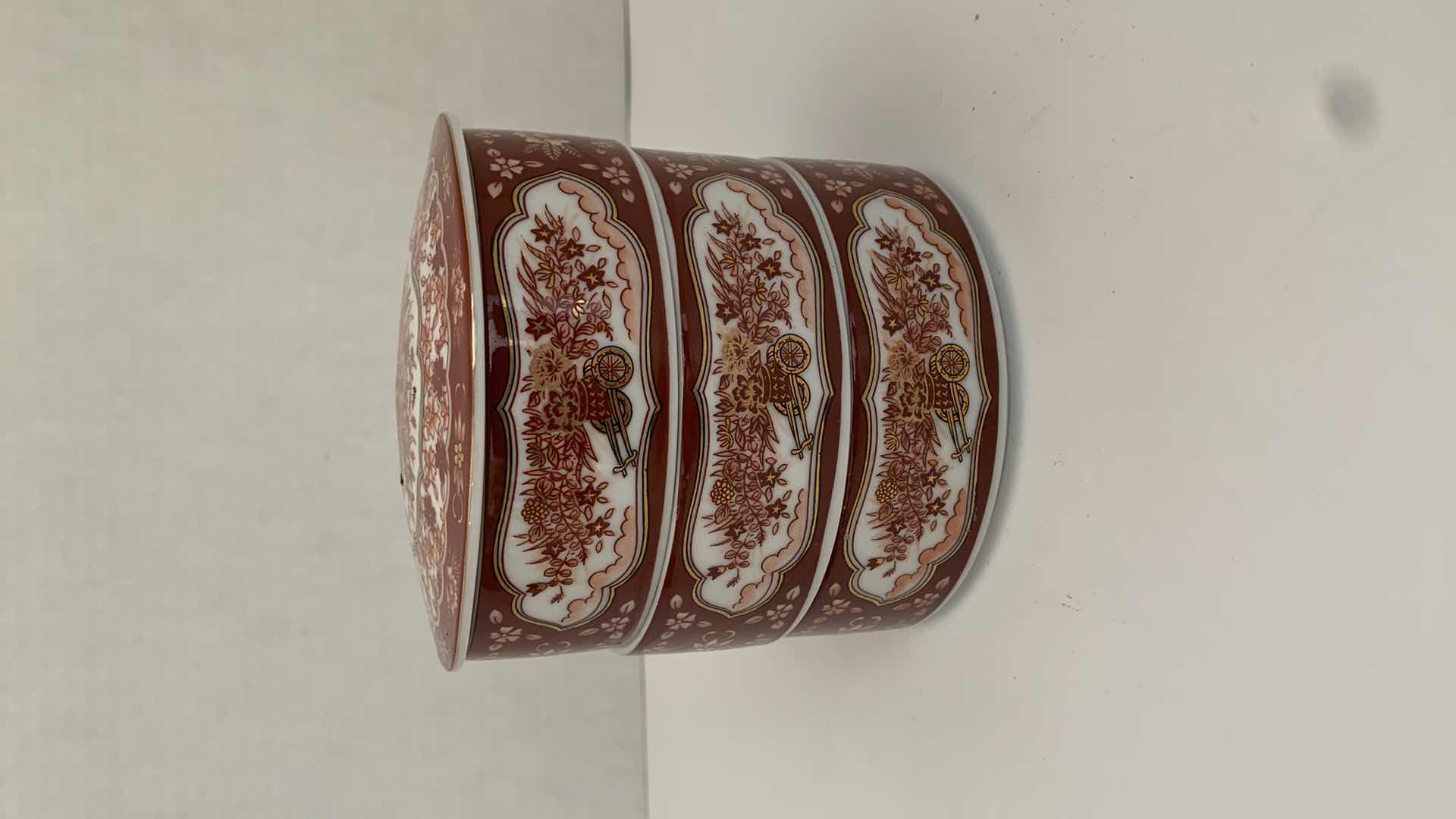 Photo 1 of RARE VINTAGE 3 TIERED ORIENTAL DISH RETAIL 5” X 5” H 4.5”