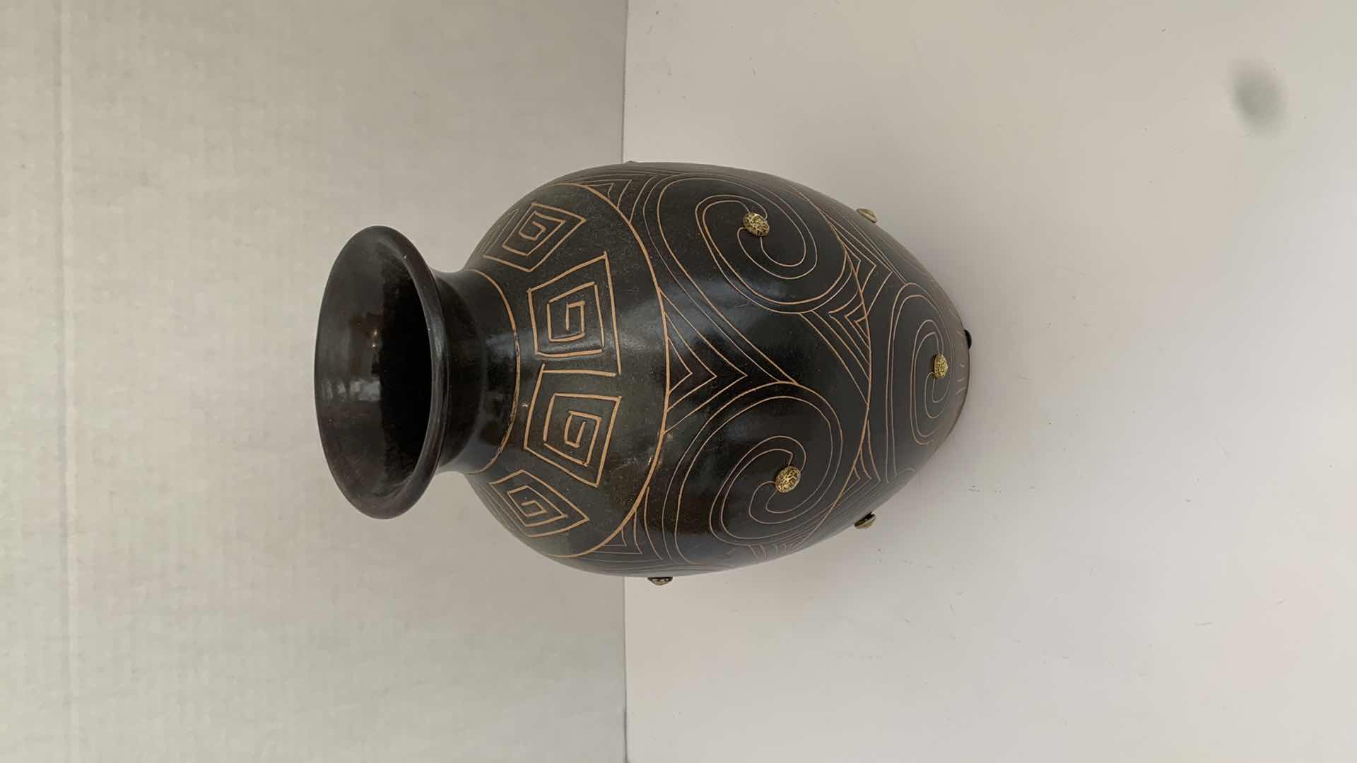 Photo 1 of DECORATIVE BROWN TRIBAL VASE 8” X 8” H 12”