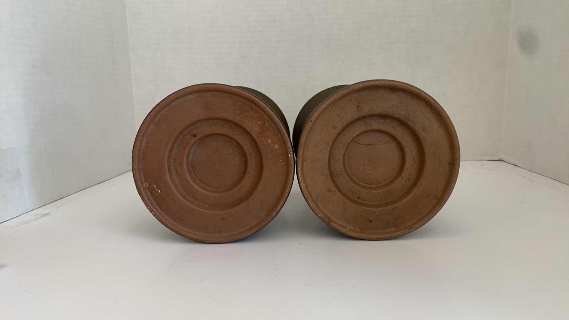 Photo 1 of SET OF 2 STONE VASES 5.5” X 5.5” H 7”