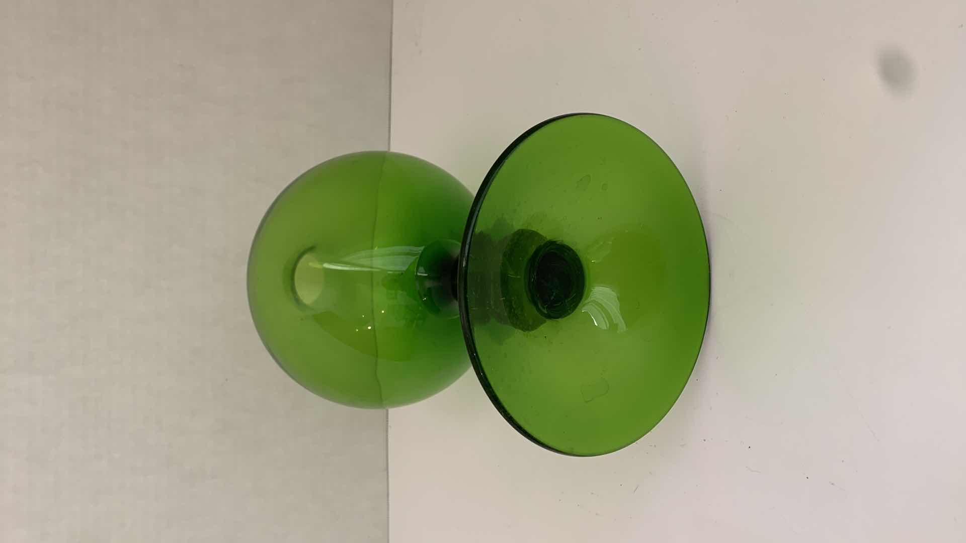 Photo 1 of BLENKO GREEN JAR 6” X 6” H 12”