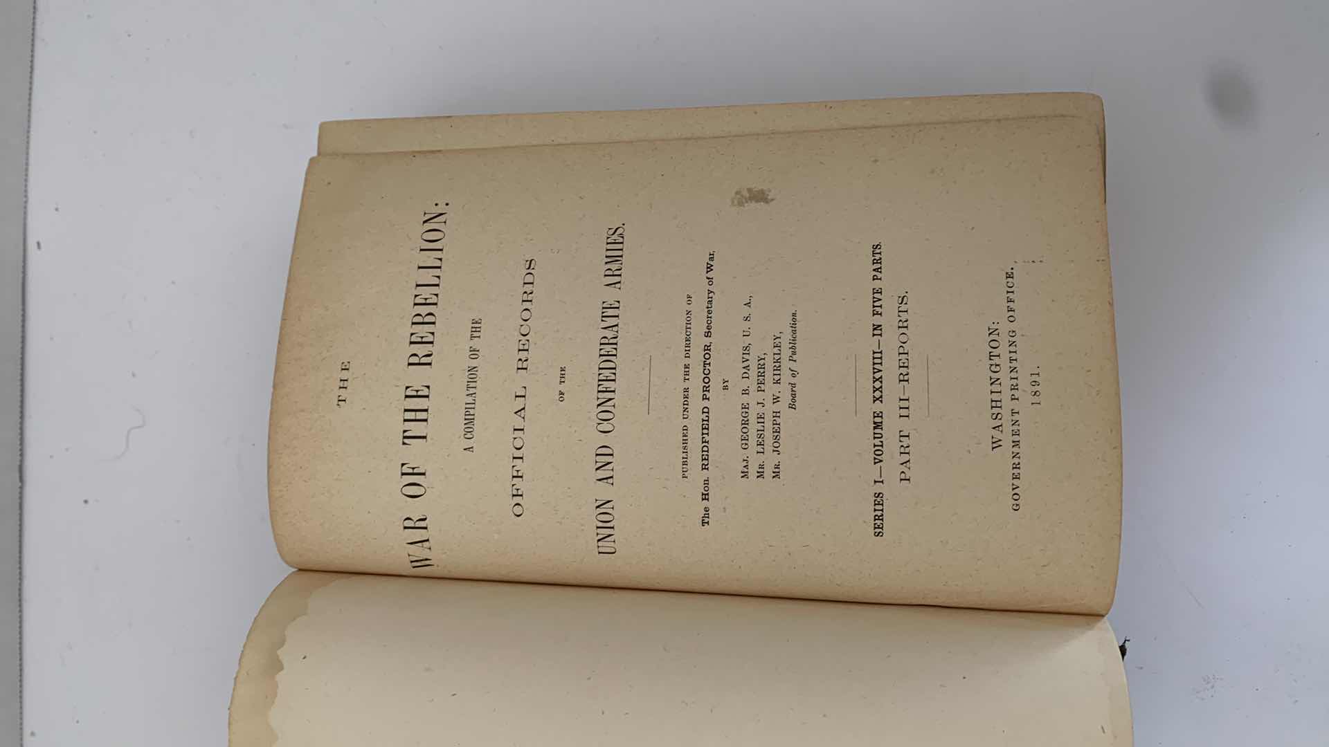 View 2 of ANTIQUE CIVIL WAR ERA 1894 “WAR OF THE REBELLION” VOL XXXVIII