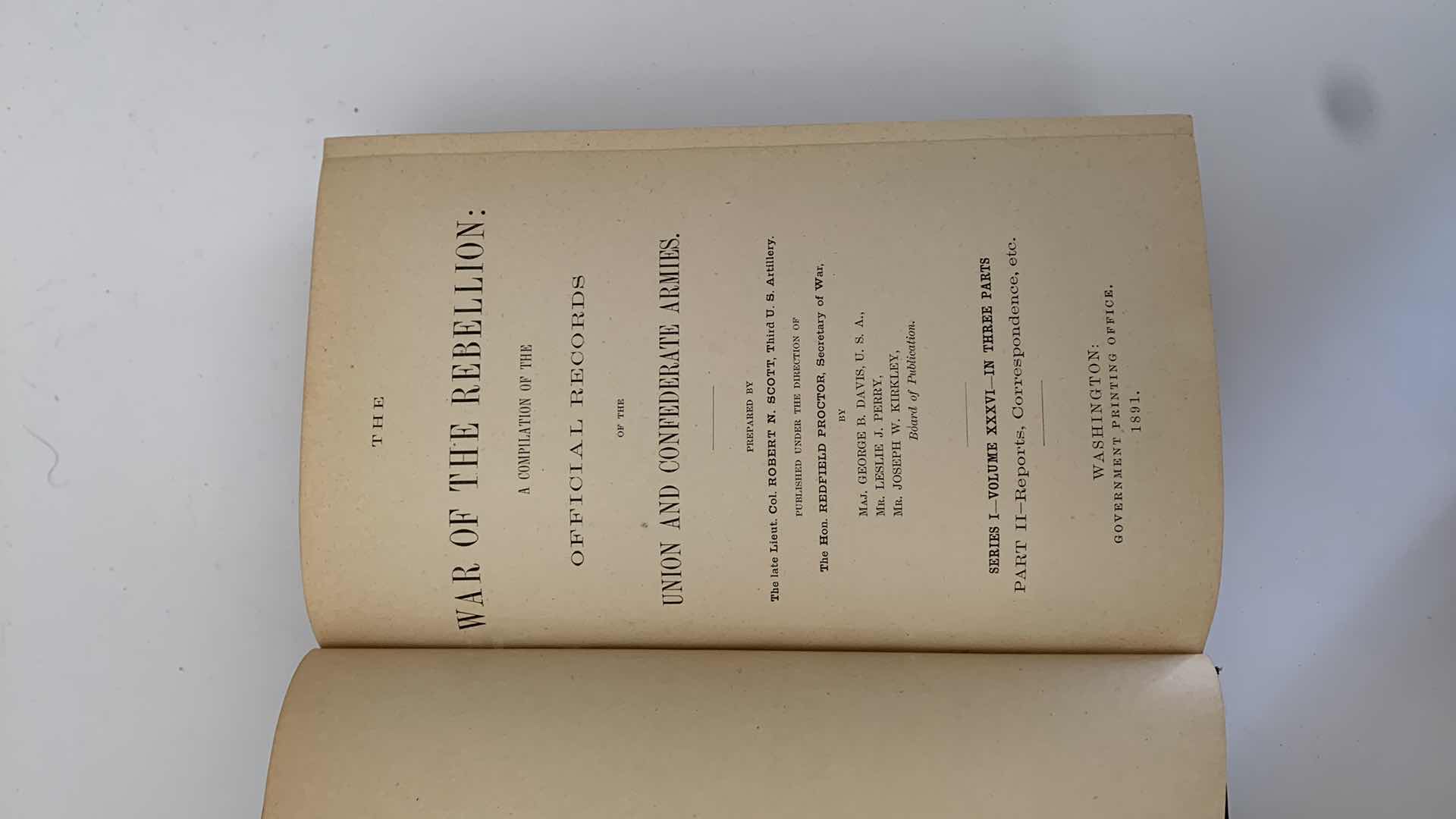 View 2 of ANTIQUE CIVIL WAR ERA 1894 “WAR OF THE REBELLION” VOL XXXVI