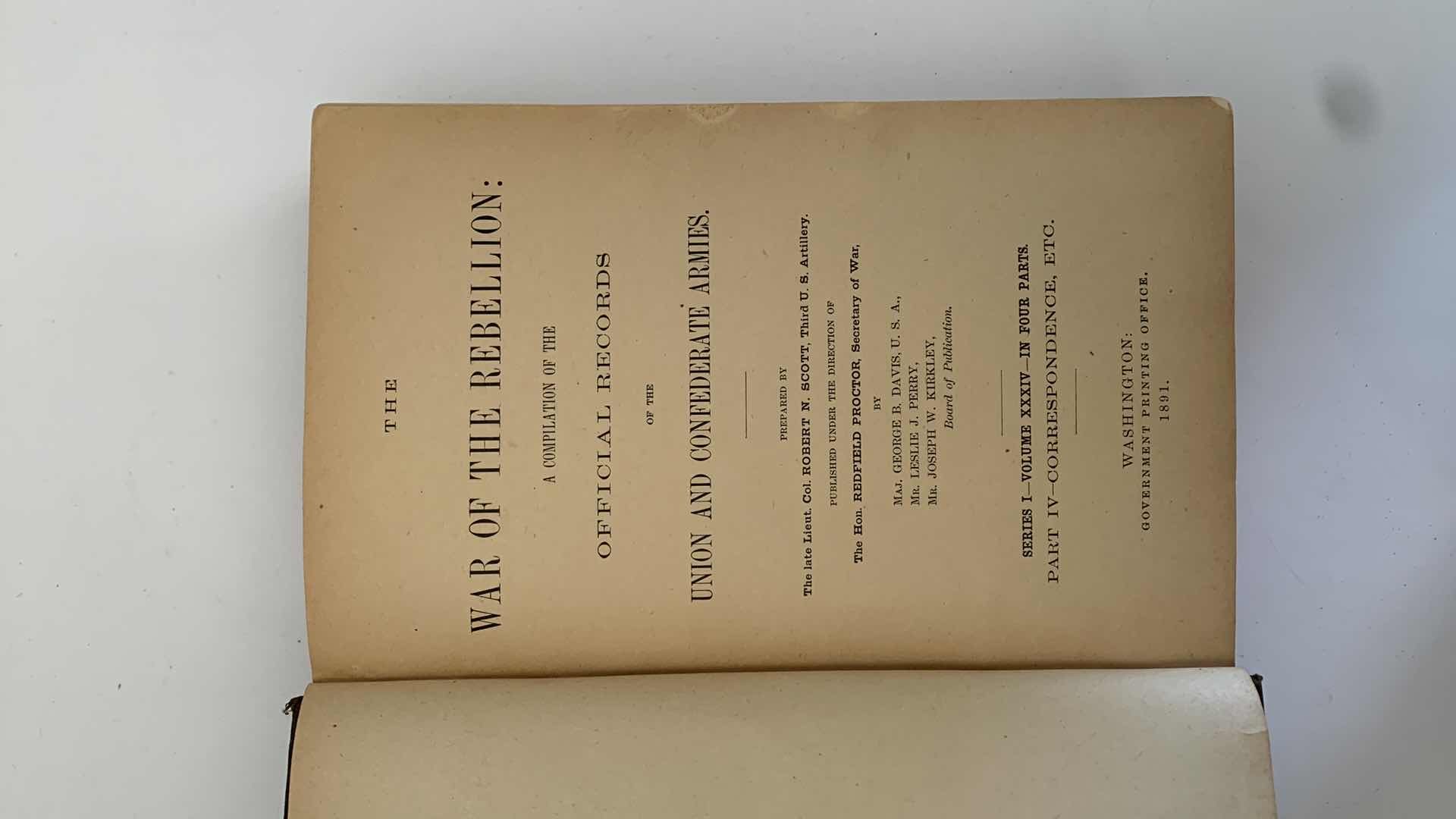 Photo 1 of ANTIQUE CIVIL WAR ERA 1894 “WAR OF REBELLION” VOL XXXIV