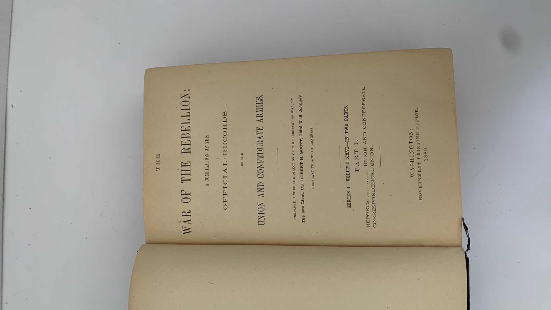 View 2 of ANTIQUE CIVIL WAR ERA 1894 “WAR OF THE REBELLION” VOL XXVI
