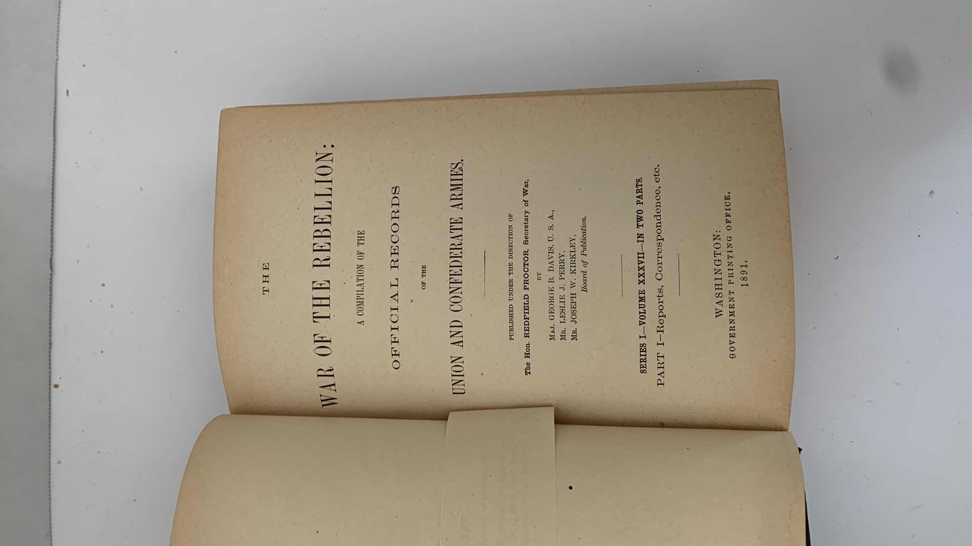 Photo 1 of ANTIQUE CIVIL WAR ERA 1894 “WAR OF THE REBELLION” VOL XXXVII