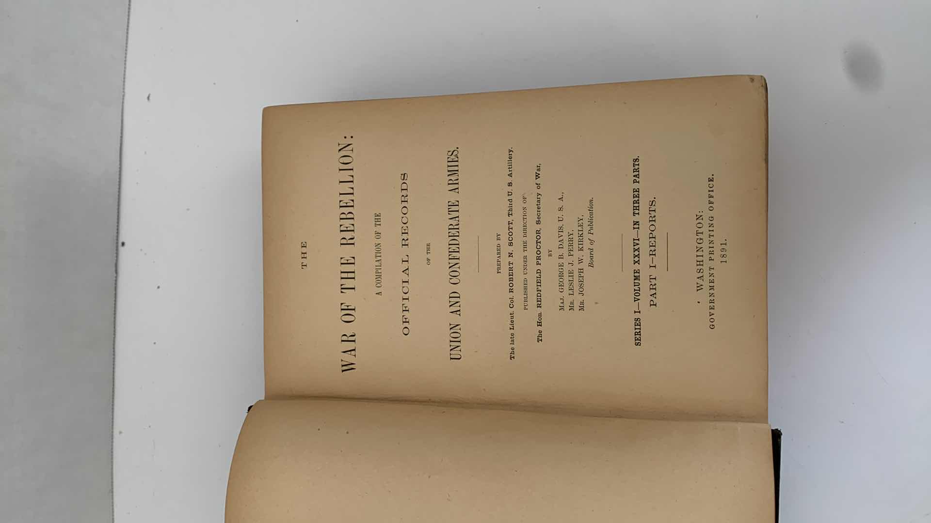 Photo 1 of ANTIQUE CIVIL WAR ERA 1894 “WAR OF THE REBELLION” VOL XXXVI