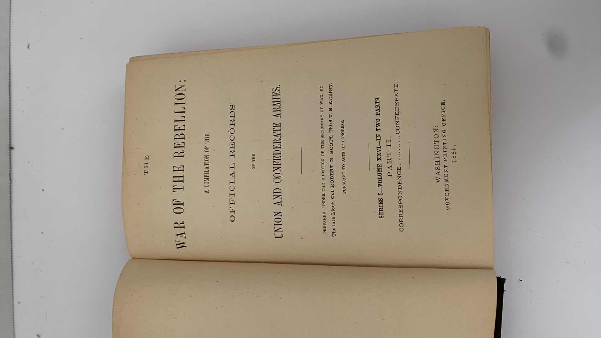 View 2 of ANTIQUE CIVIL WAR ERA 1894 “WAR OF THE REBELLION” VOL XXVI