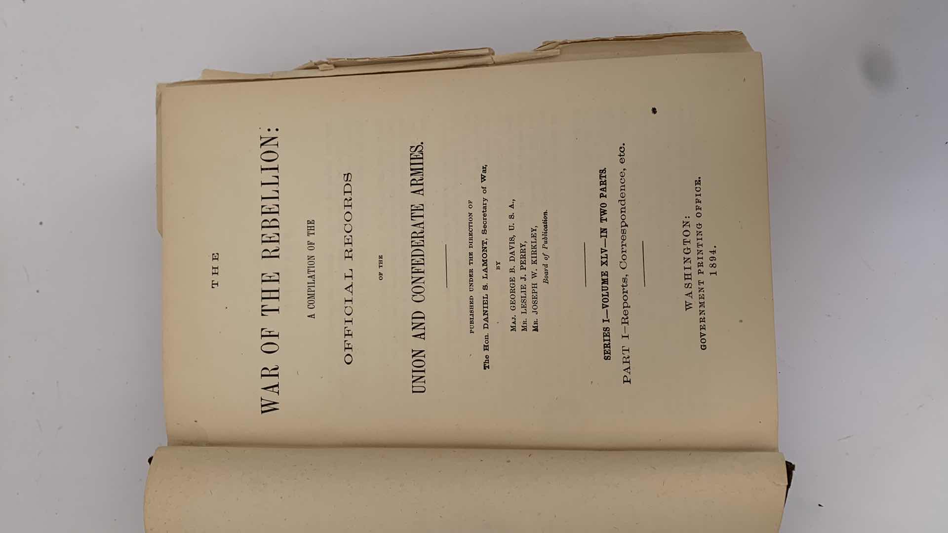 View 2 of ANTIQUE CIVIL WAR ERA 1894 “WAR OF THE REBELLION” VOL XLV