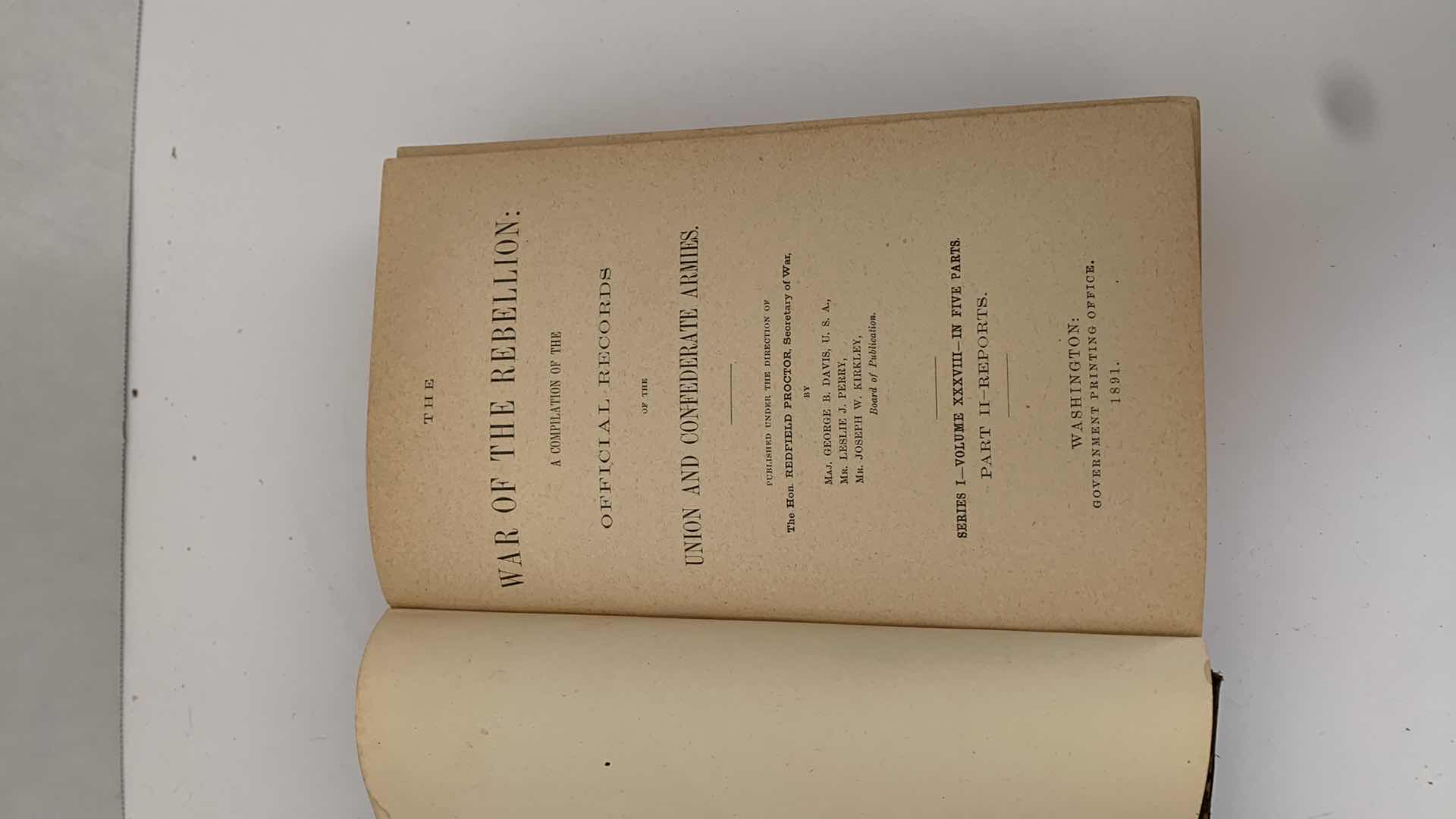 Photo 2 of ANTIQUE CIVIL WAR ERA 1894 “WAR OF THE REBELLION” VOL XXXVIII