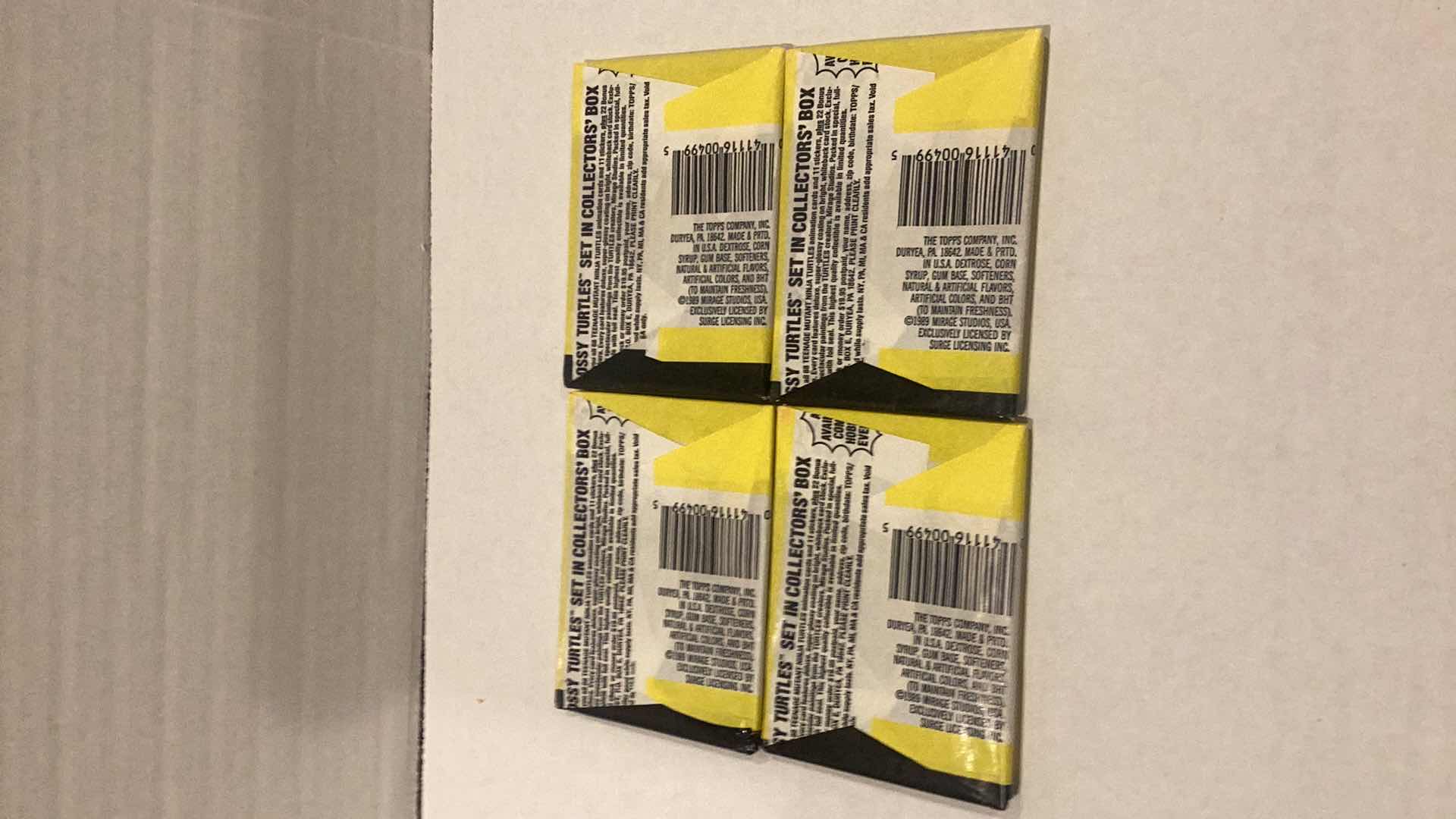 Photo 1 of 4 PACKS OF TEENAGE MUTANT NINJA TURTLES CARDS